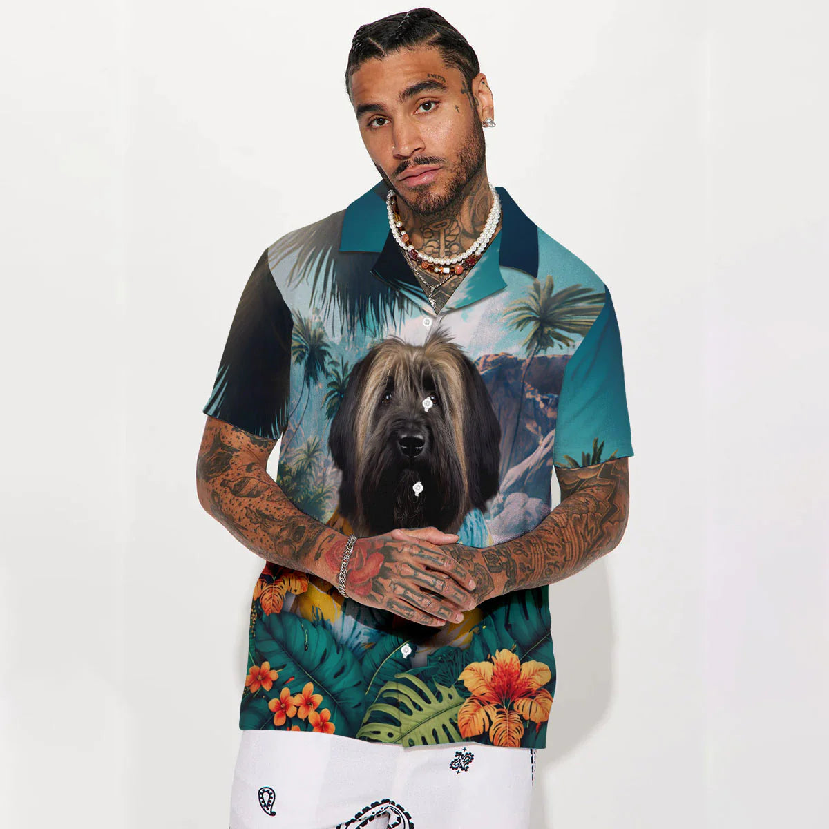 Briard AI - 3D Tropical Hawaiian Shirt