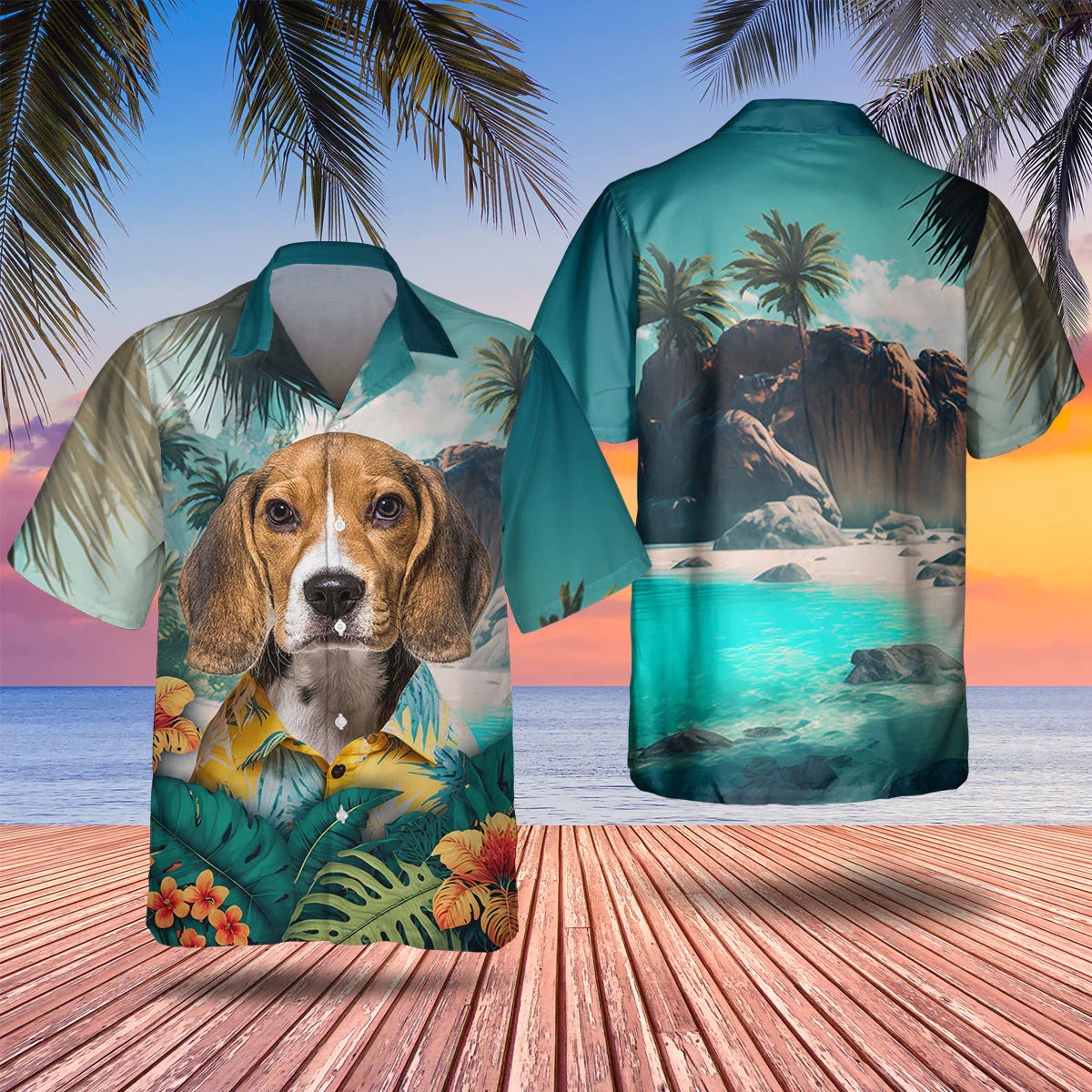 Beagle - 3D Tropical Hawaiian Shirt
