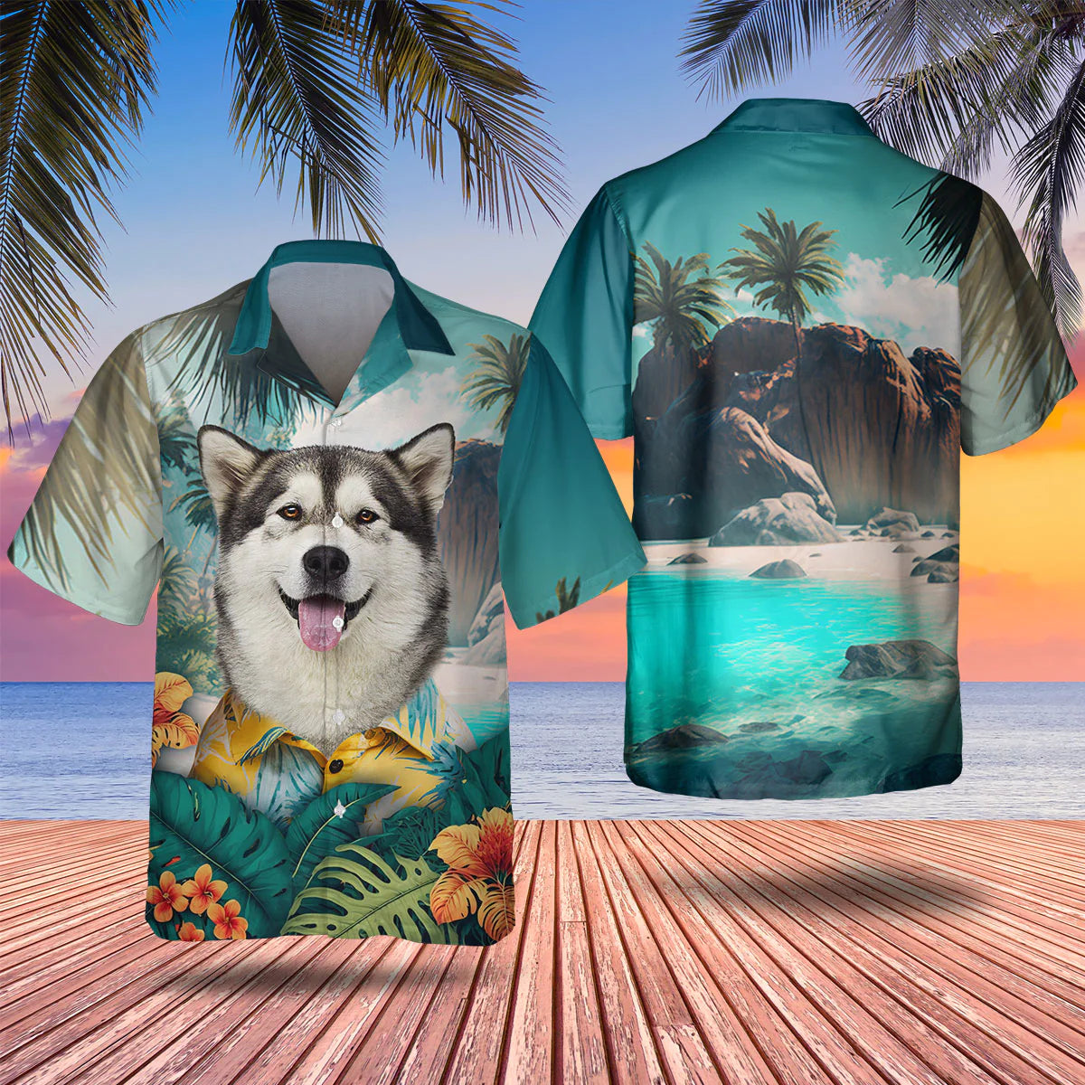 Alaskan Malamute - 3D Tropical Hawaiian Shirt