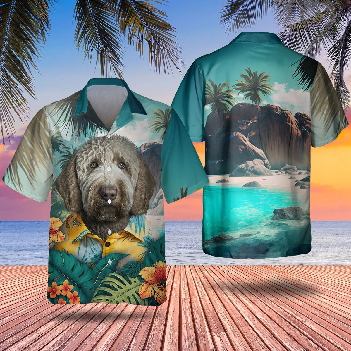 Labradoodle - 3D Tropical Hawaiian Shirt