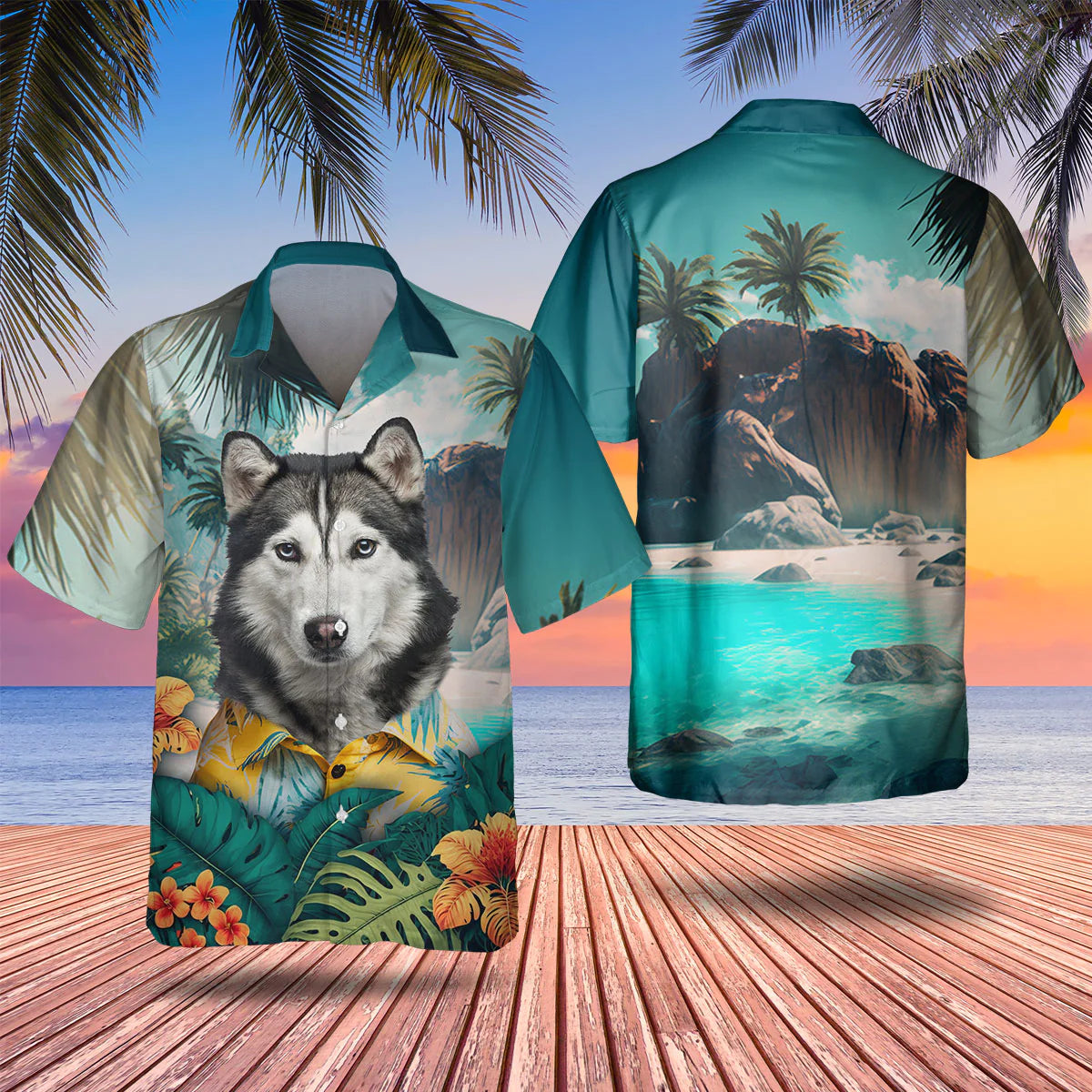Husky - 3D Tropical Hawaiian Shirt