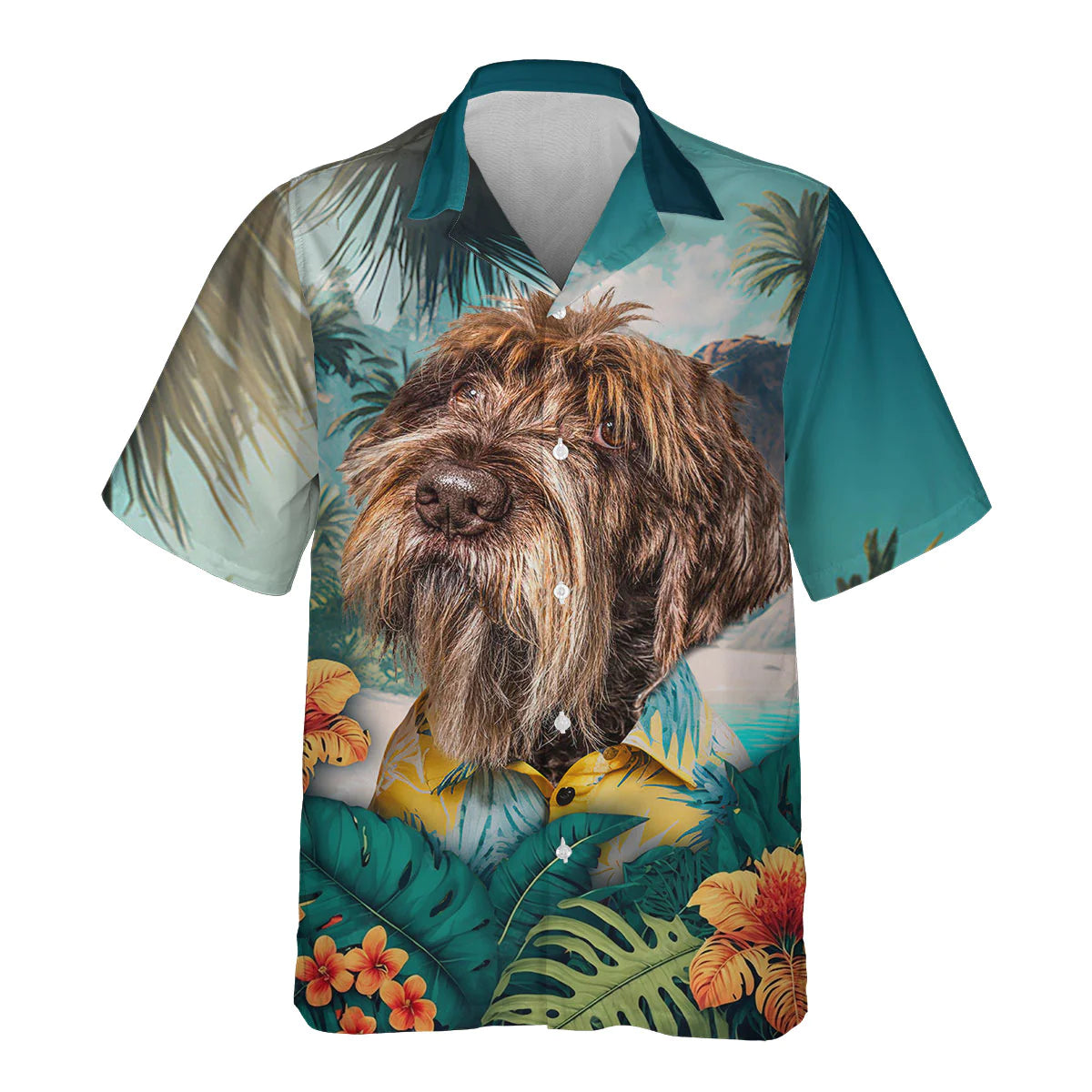 Wirehaired Pointing Griffon - 3D Tropical Hawaiian Shirt