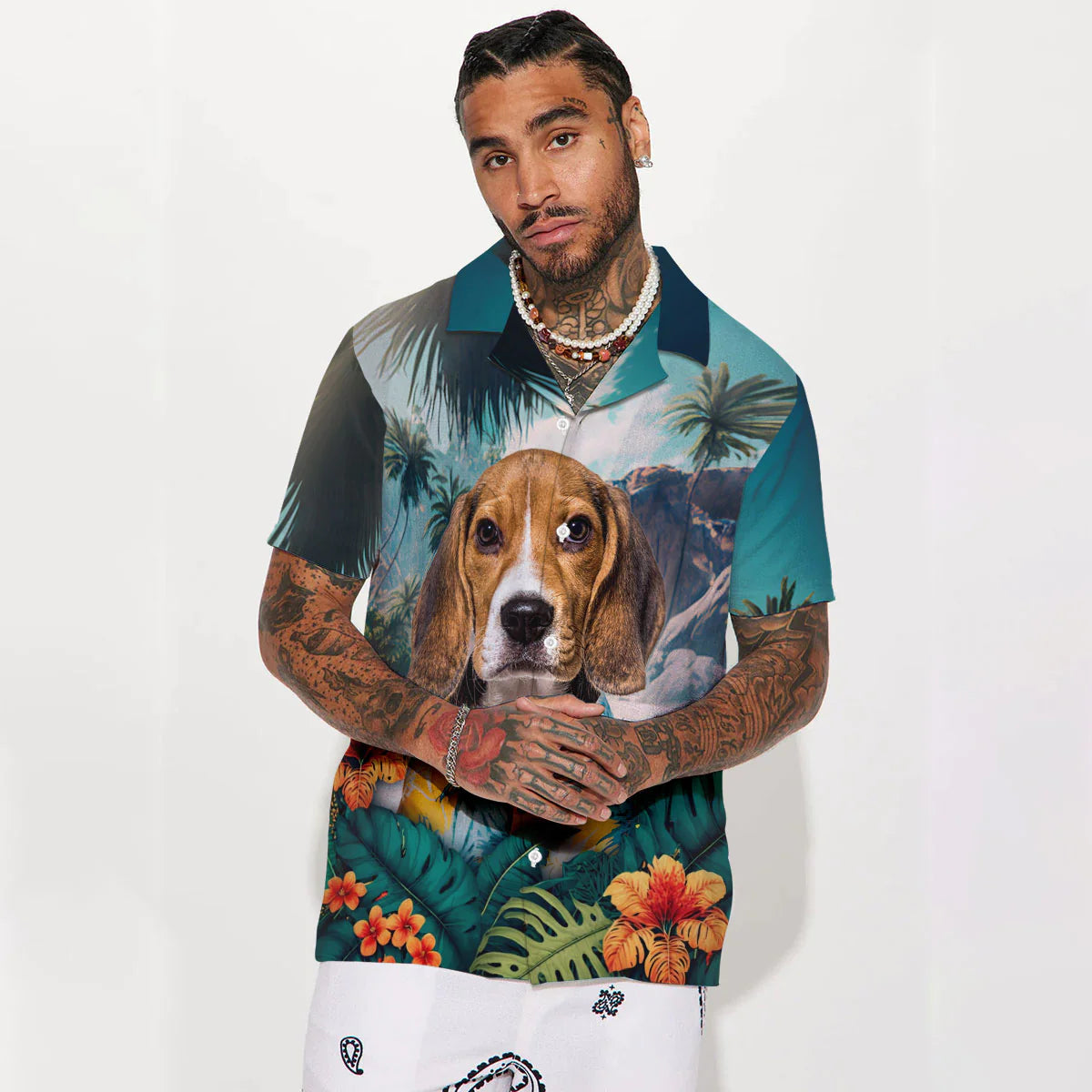 Beagle - 3D Tropical Hawaiian Shirt