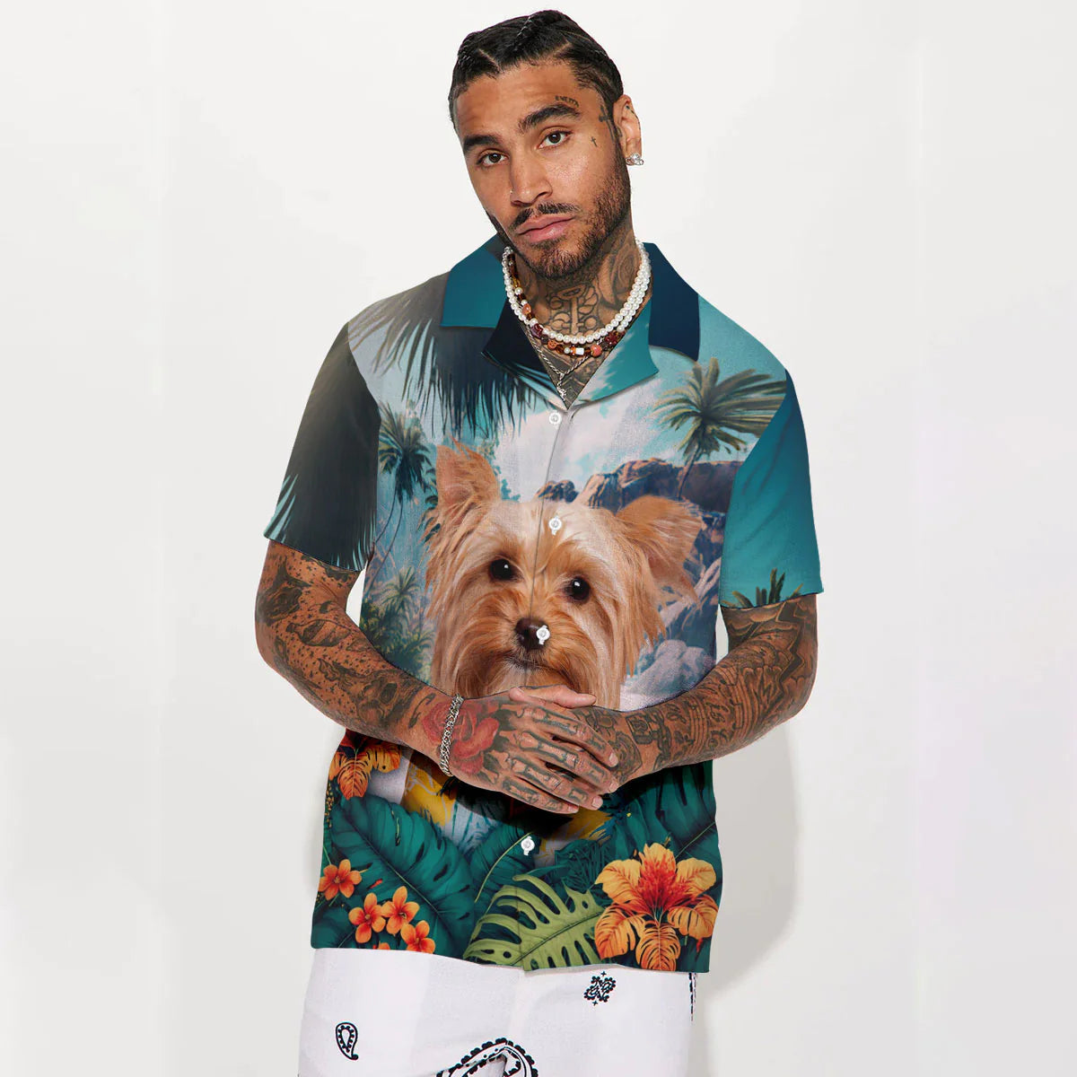 Yorkshire Terrier - 3D Tropical Hawaiian Shirt