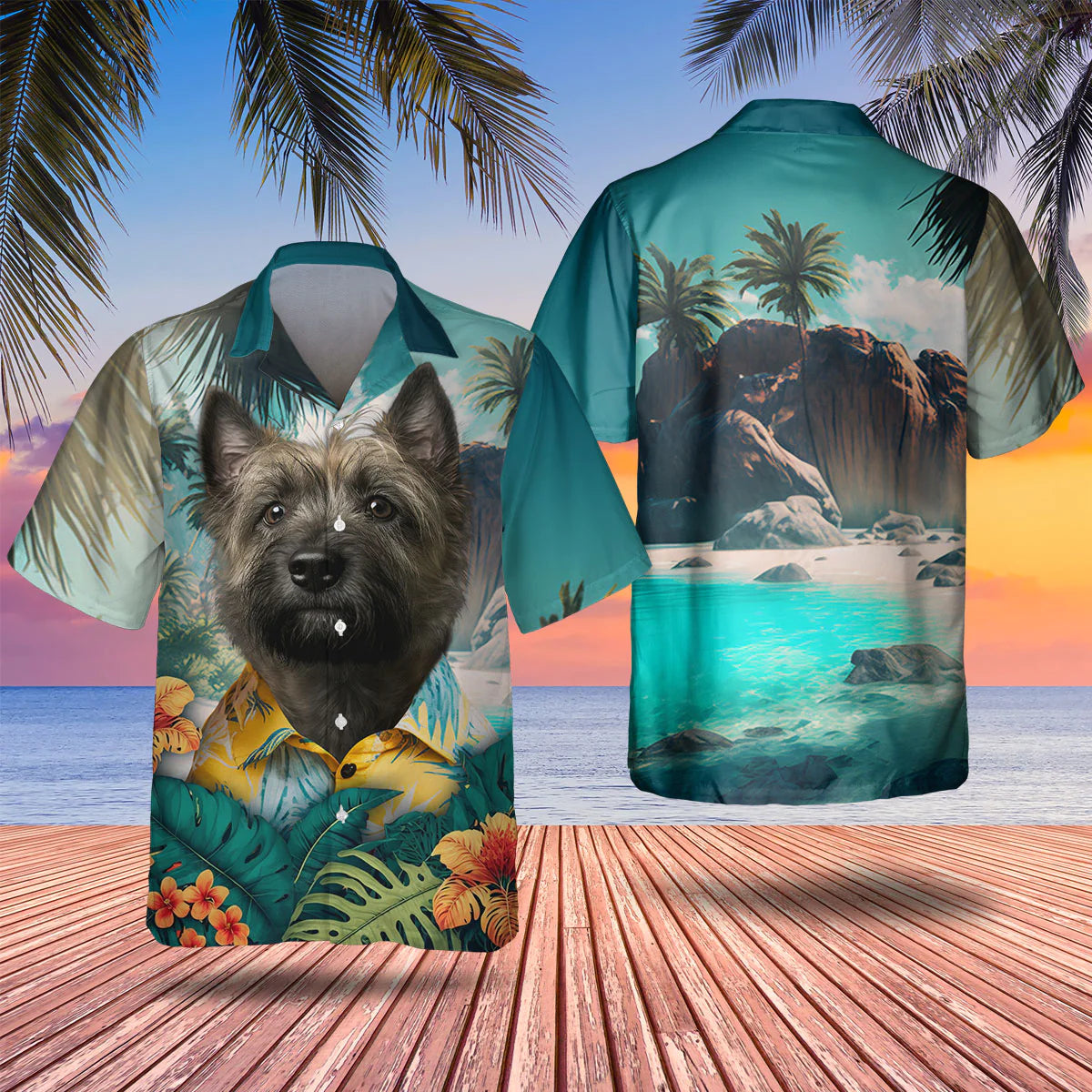 Cairn Terrier AI - 3D Tropical Hawaiian Shirt
