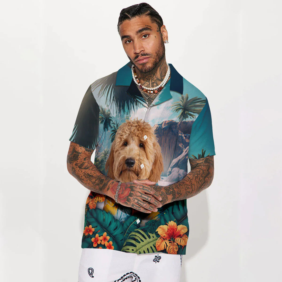 Goldendoodle - 3D Tropical Hawaiian Shirt