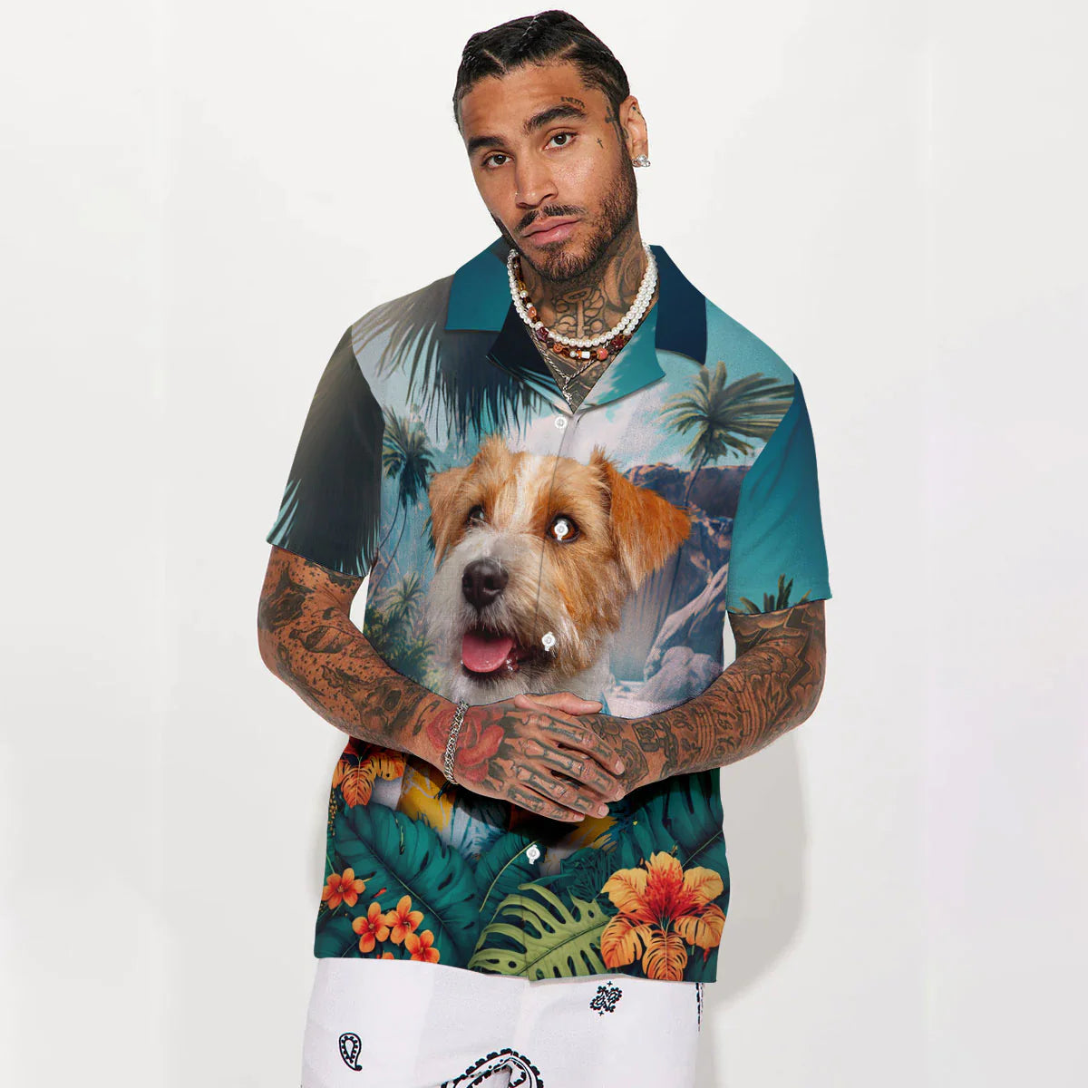 Jack Russell Terrier - 3D Tropical Hawaiian Shirt