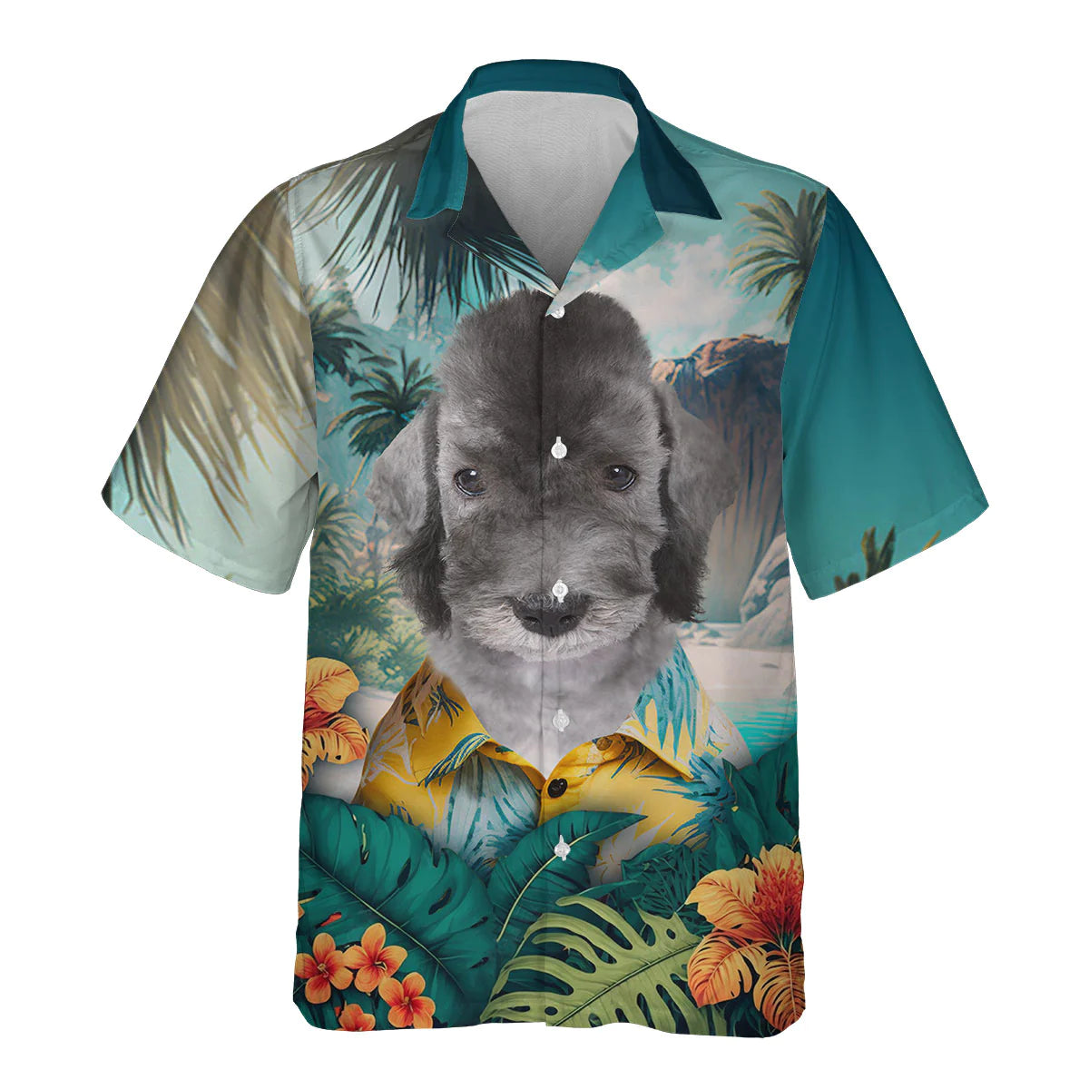 Bedlington Terrier - 3D Tropical Hawaiian Shirt