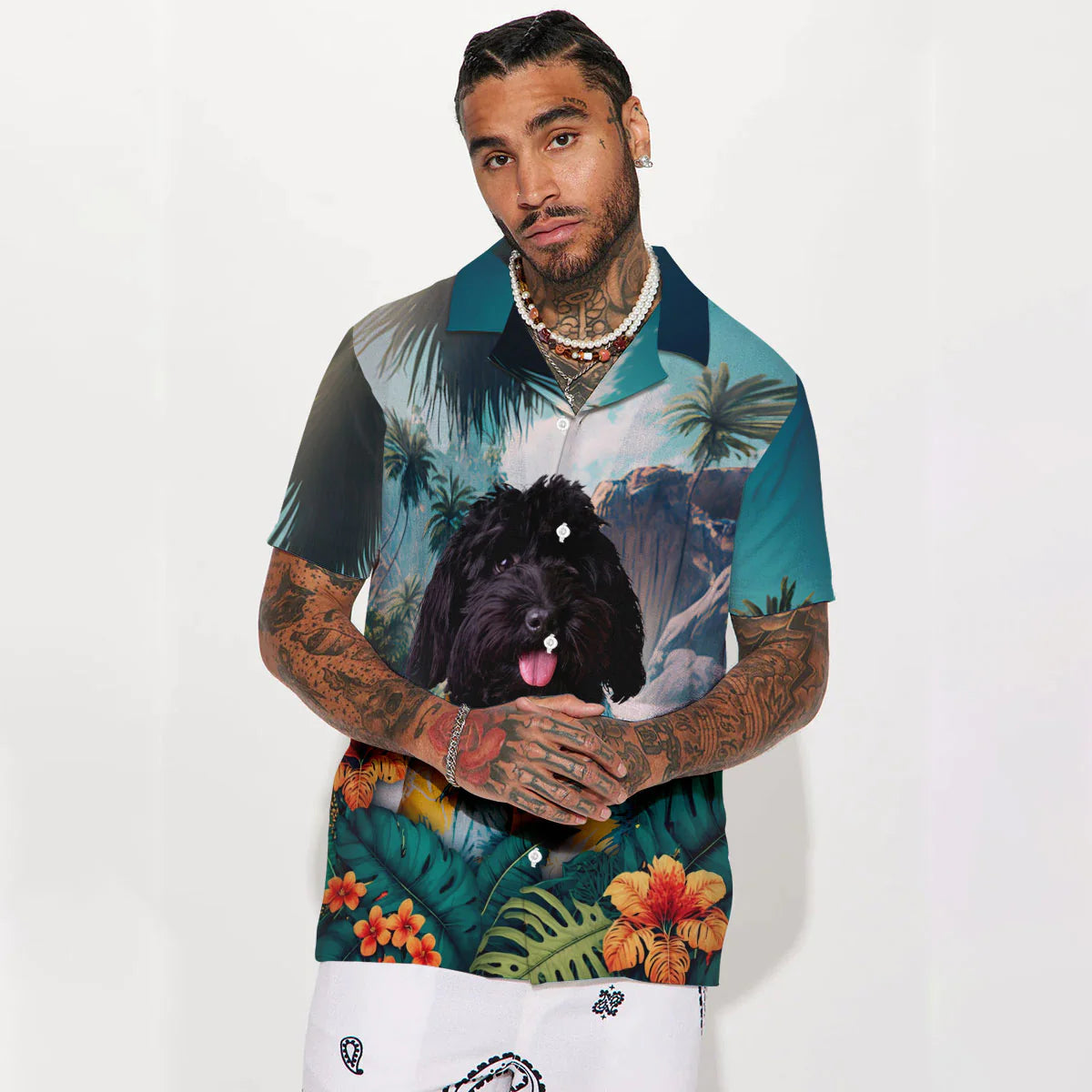 Labradoodle - 3D Tropical Hawaiian Shirt