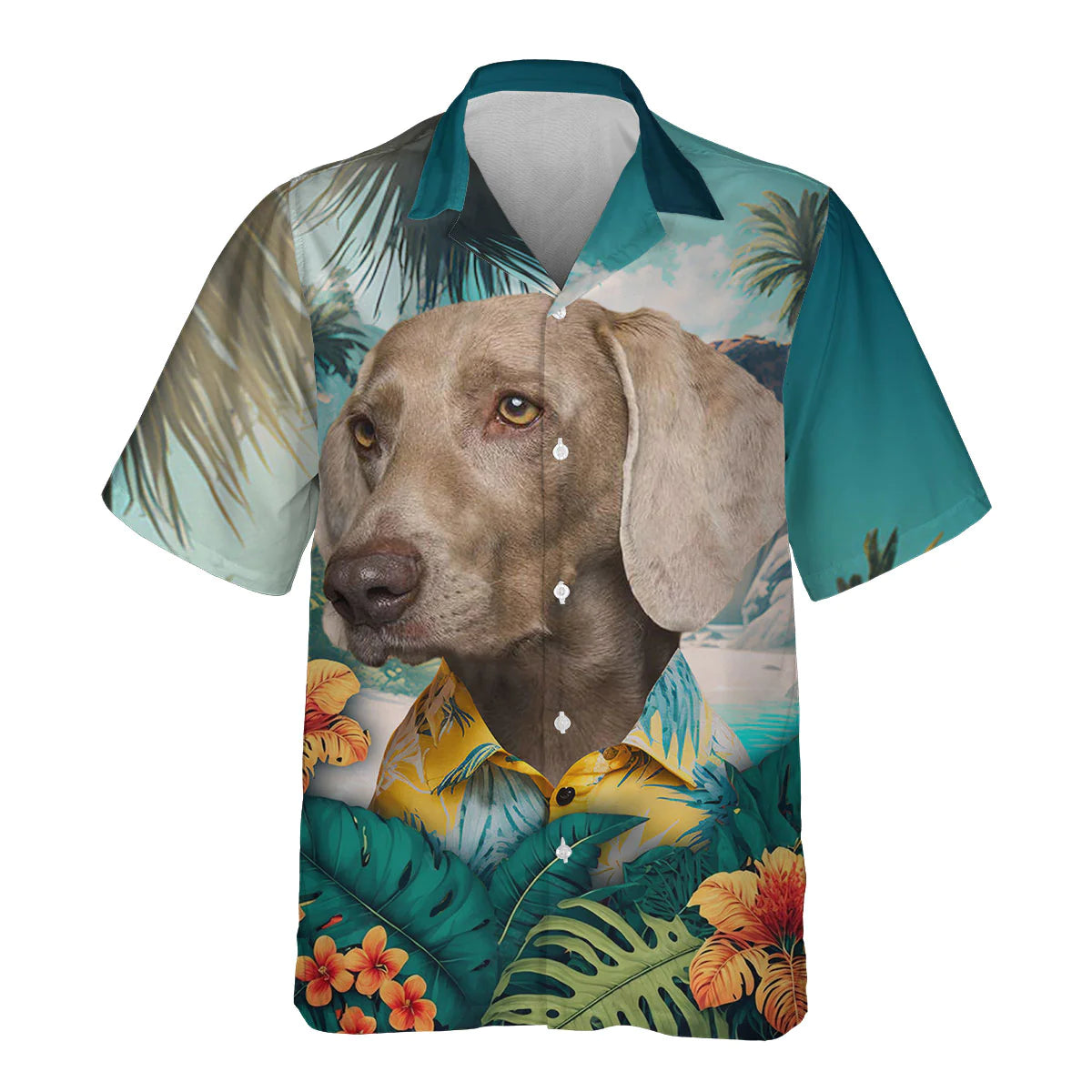 Weimaraner - 3D Tropical Hawaiian Shirt