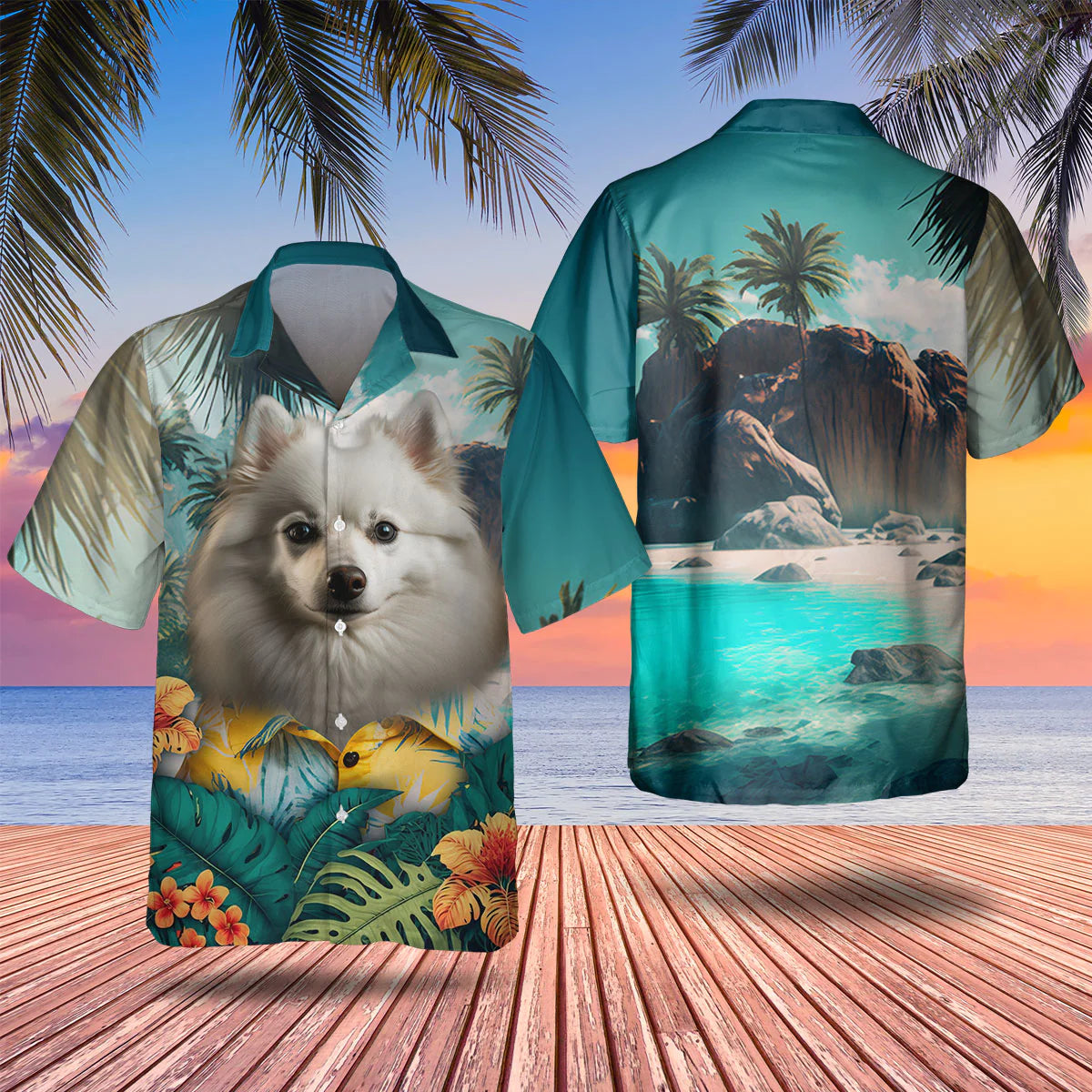 American Eskimo AI - 3D Tropical Hawaiian Shirt