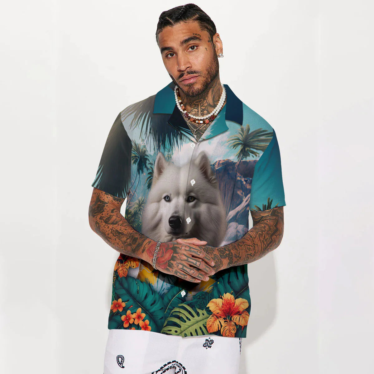Samoyed - 3D Tropical Hawaiian Shirt