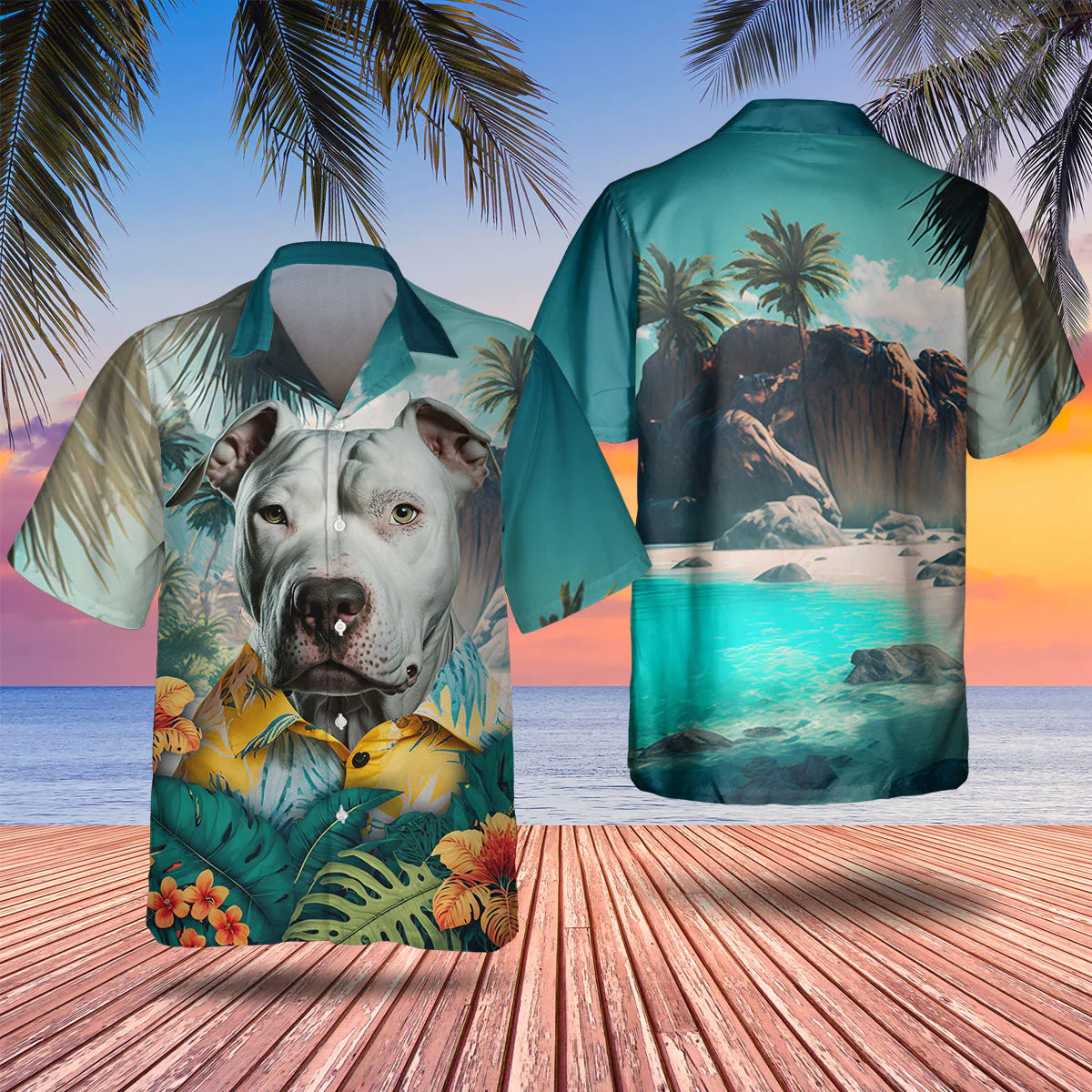 Dogo Argentino - 3D Tropical Hawaiian Shirt