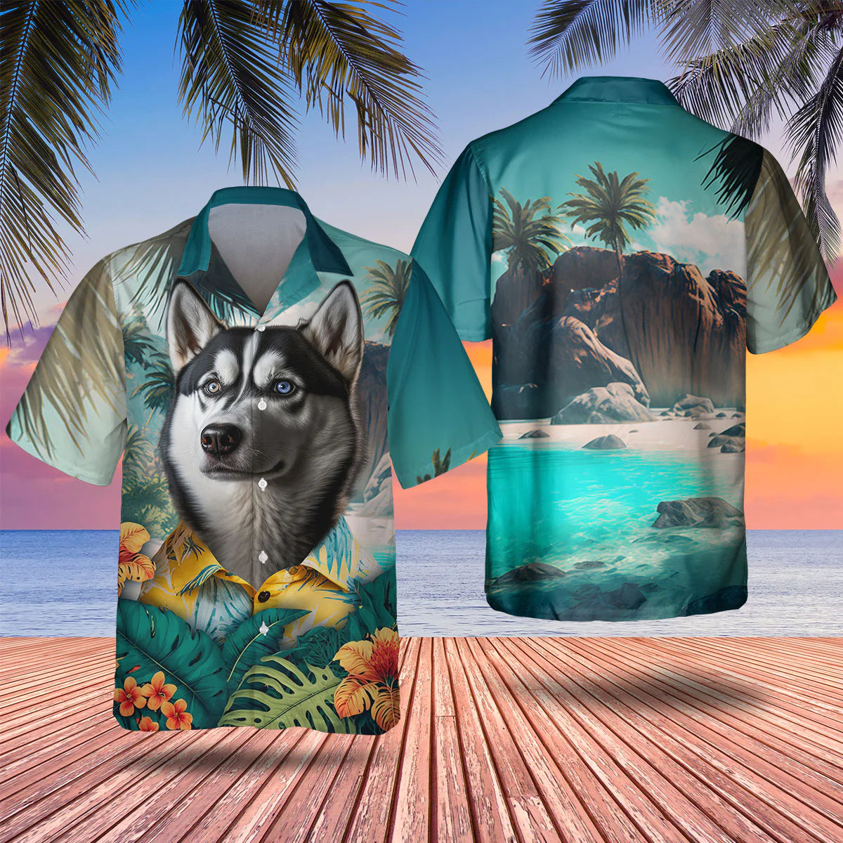 Husky - 3D Tropical Hawaiian Shirt