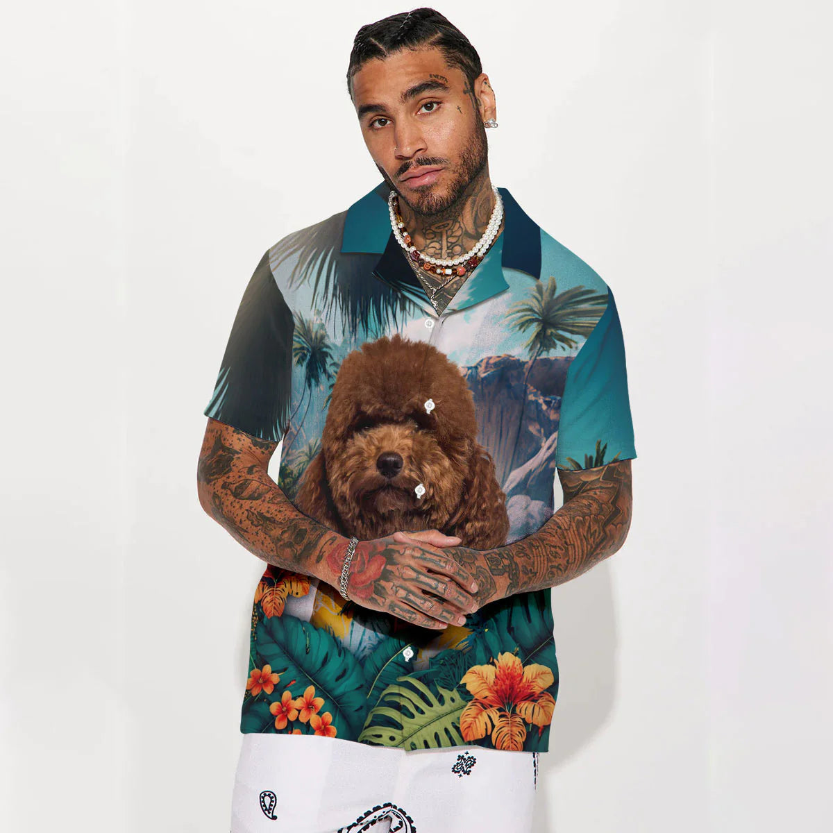 Poodle - 3D Tropical Hawaiian Shirt