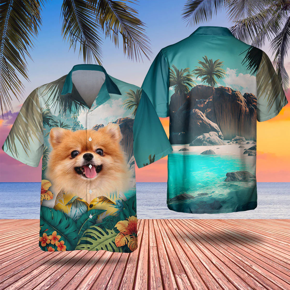 Pomeranian - 3D Tropical Hawaiian Shirt