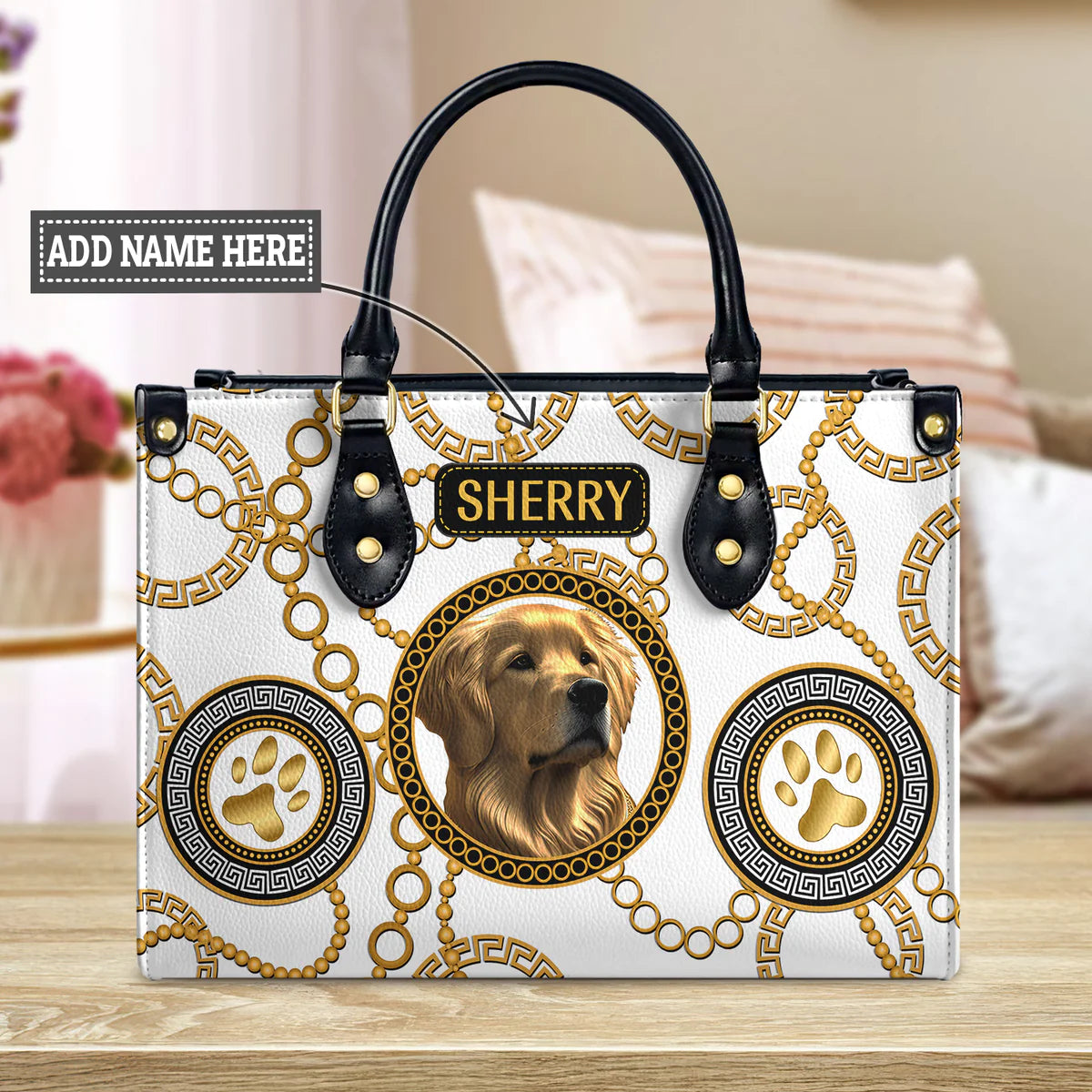 Goldsace Golden Chain Baroque Leather Bag