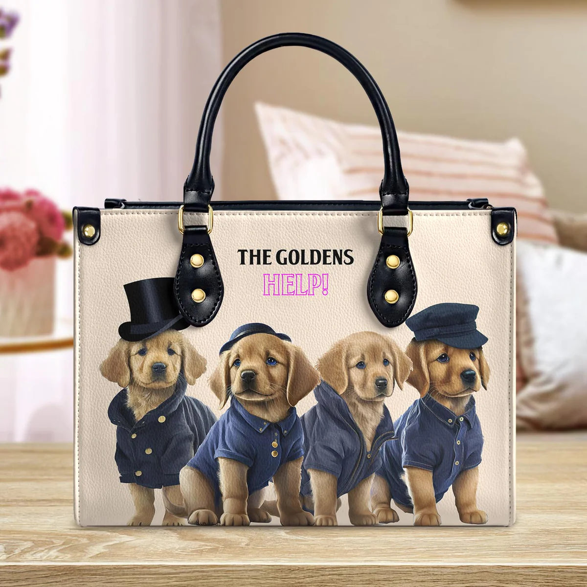 The Goldens In Blue Leather Bag
