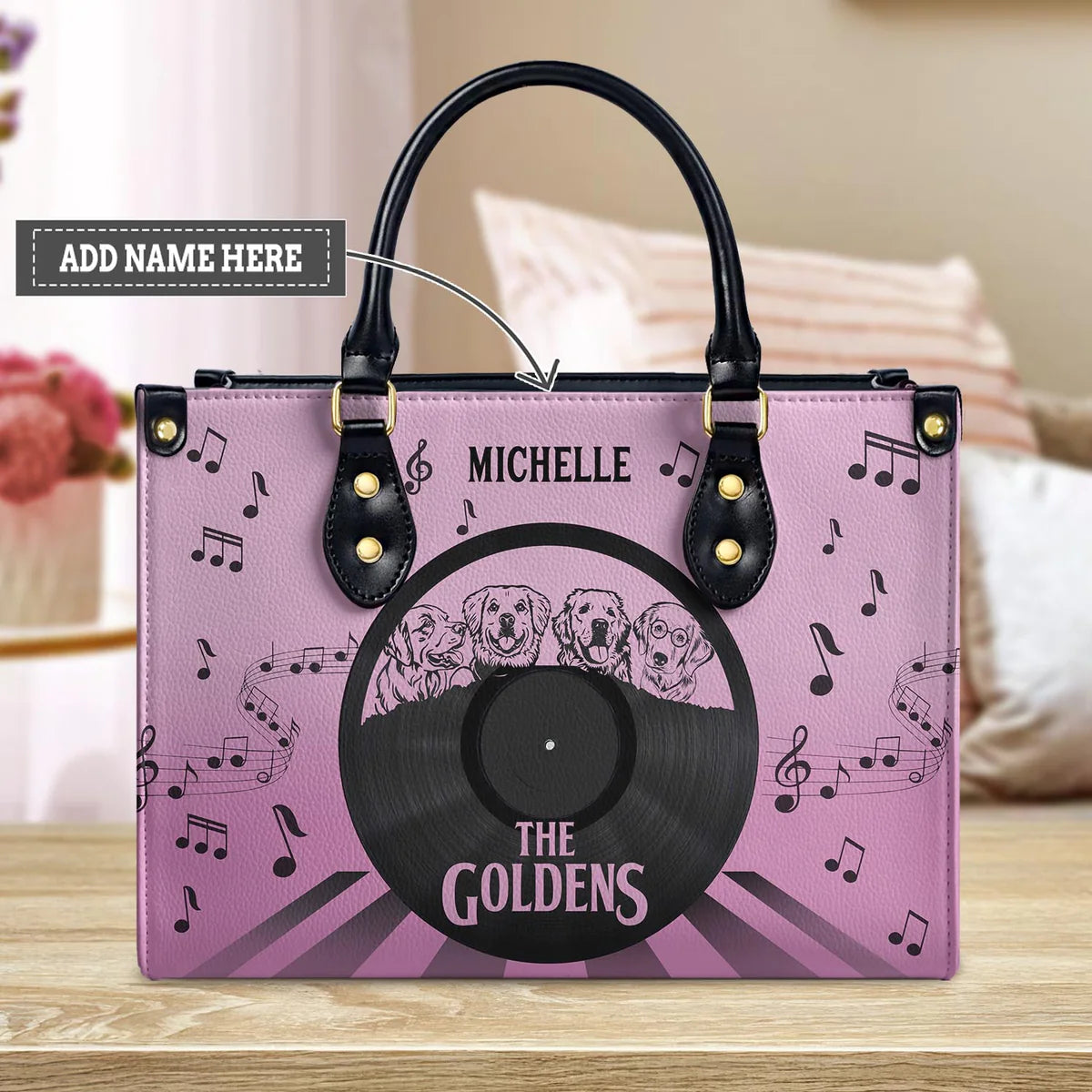 The Goldens Purple Leather Bag