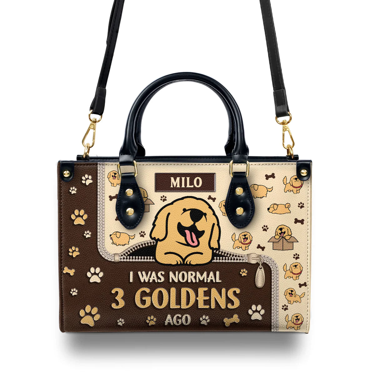 I Was Normal 3 Goldens Ago Leather Bag