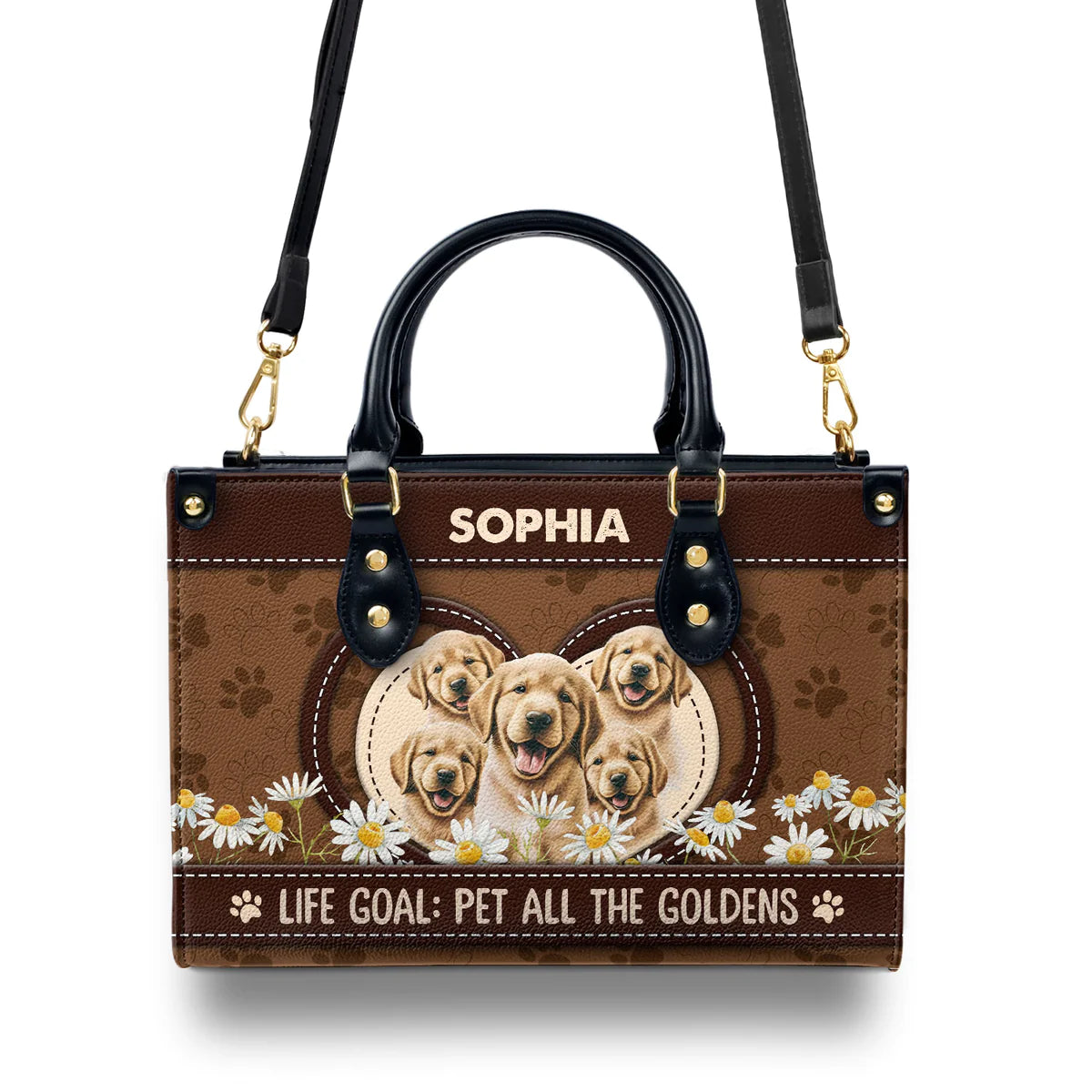 Life Goal Pet All The Goldens Leather Bag