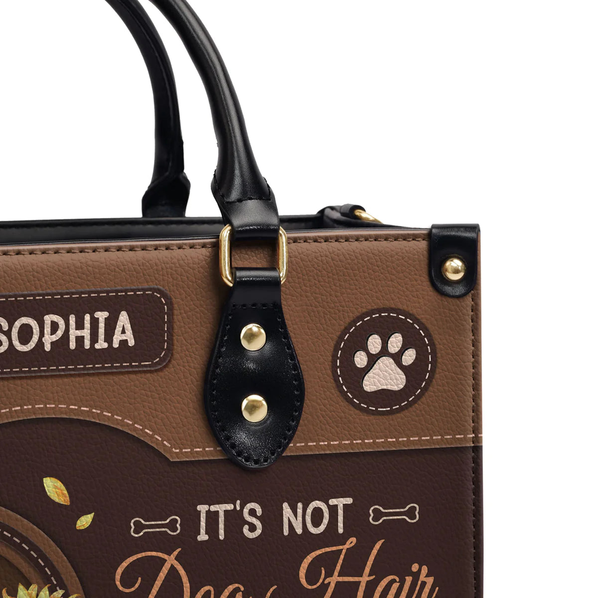 It Is Not Dog Hair It Is Golden Glitter Leather Bag