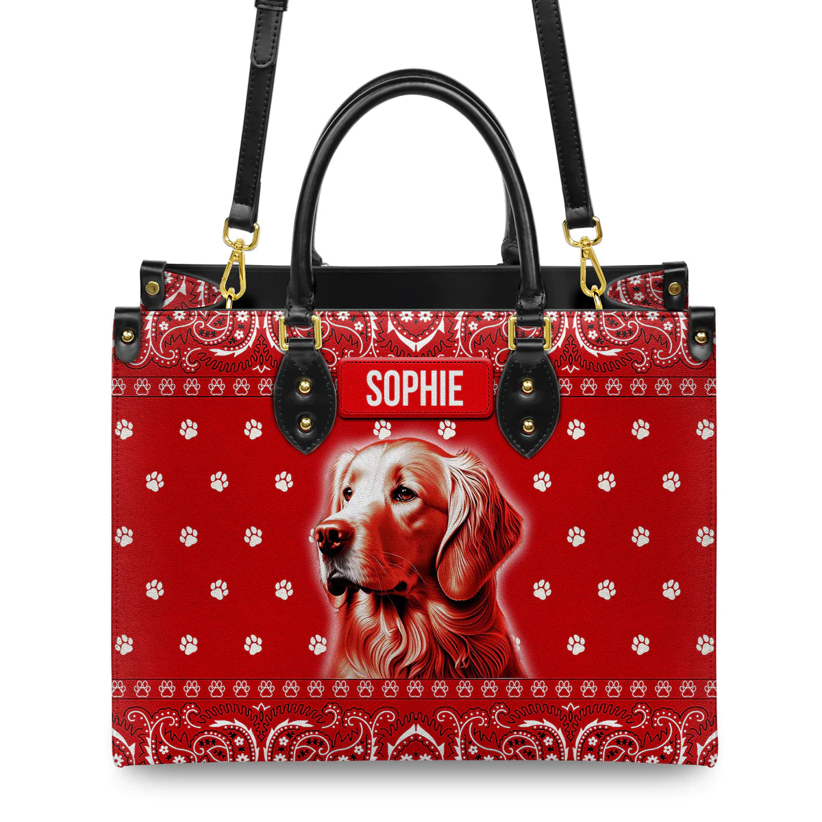 Goldeme Paisley Bandana Pattern Leather bag