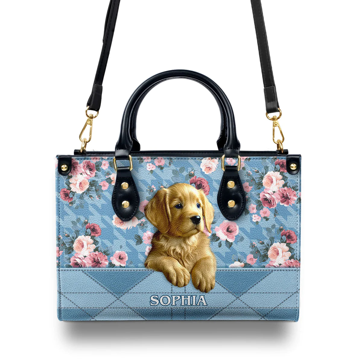 Gior Blue Leather Style Leather Bag