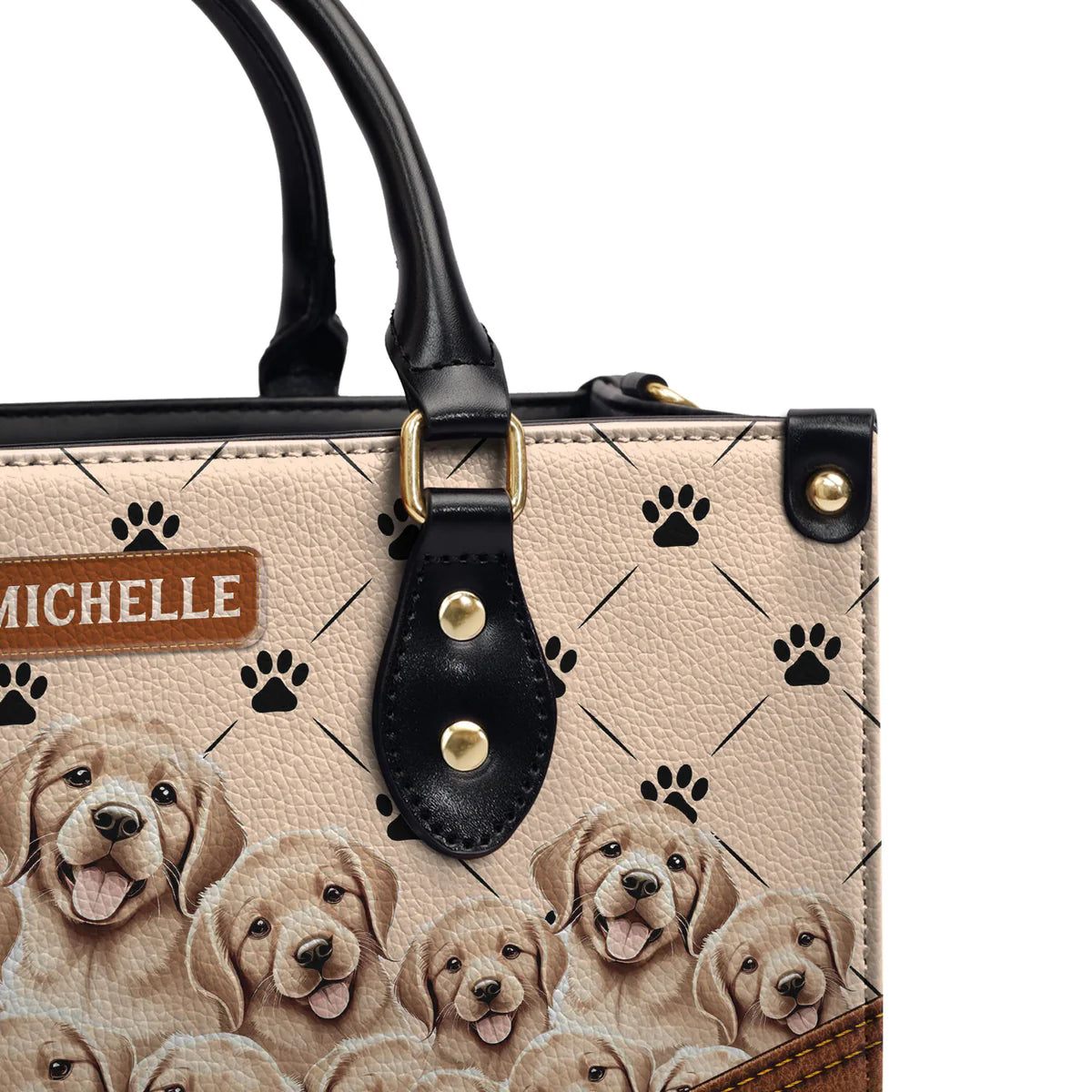 Gol Den Tro Vert Golden Retriever Lover Leather Bag