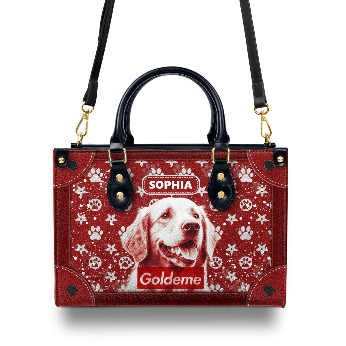 Goldeme Red Light Golden Leather Bag