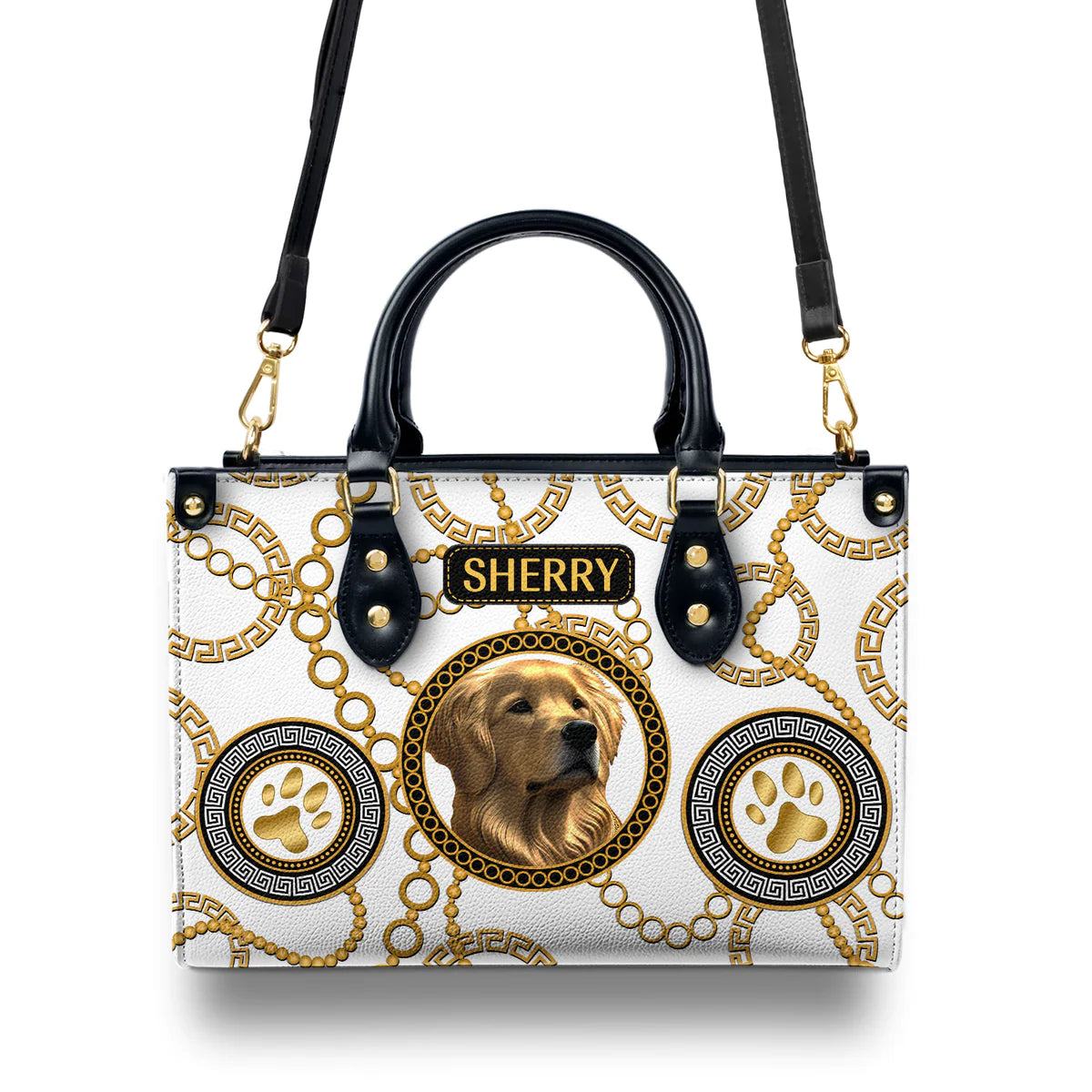 Goldsace Golden Chain Baroque Leather Bag