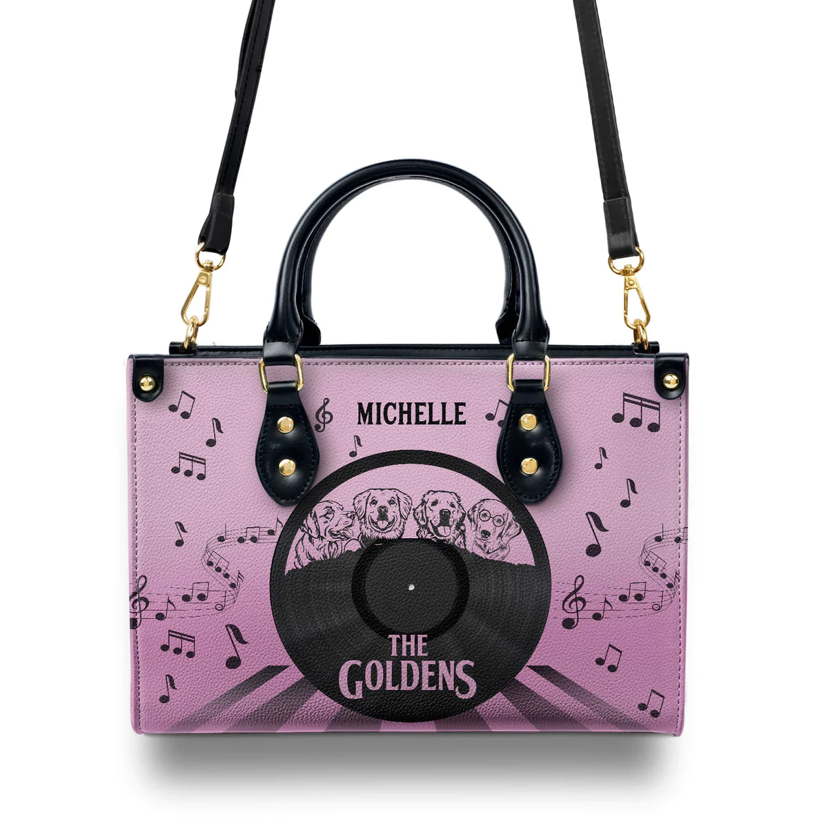 The Goldens Purple Leather Bag
