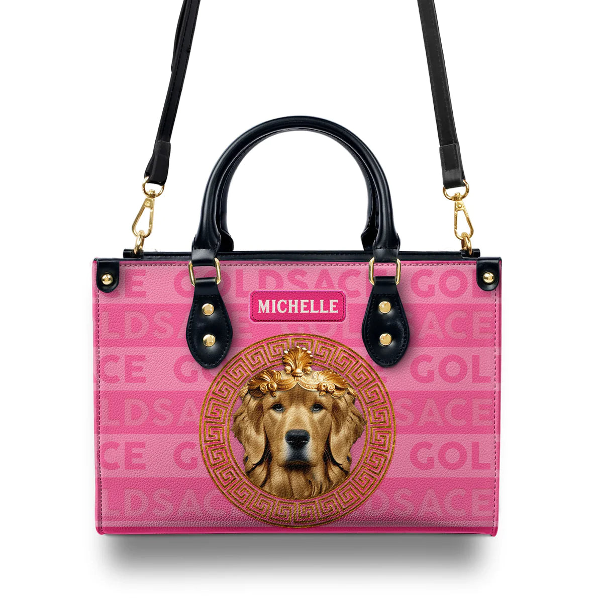 Pink Goldsace Leather Bag