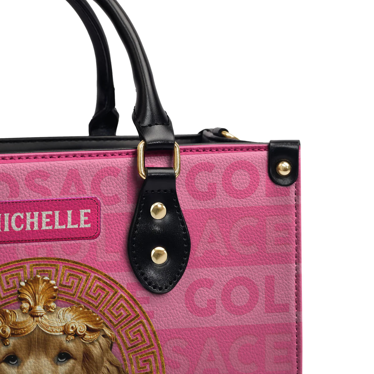Pink Goldsace Leather Bag
