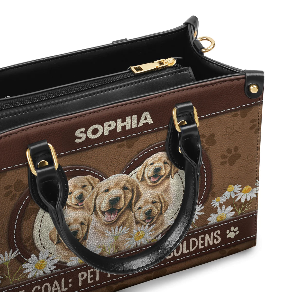 Life Goal Pet All The Goldens Leather Bag