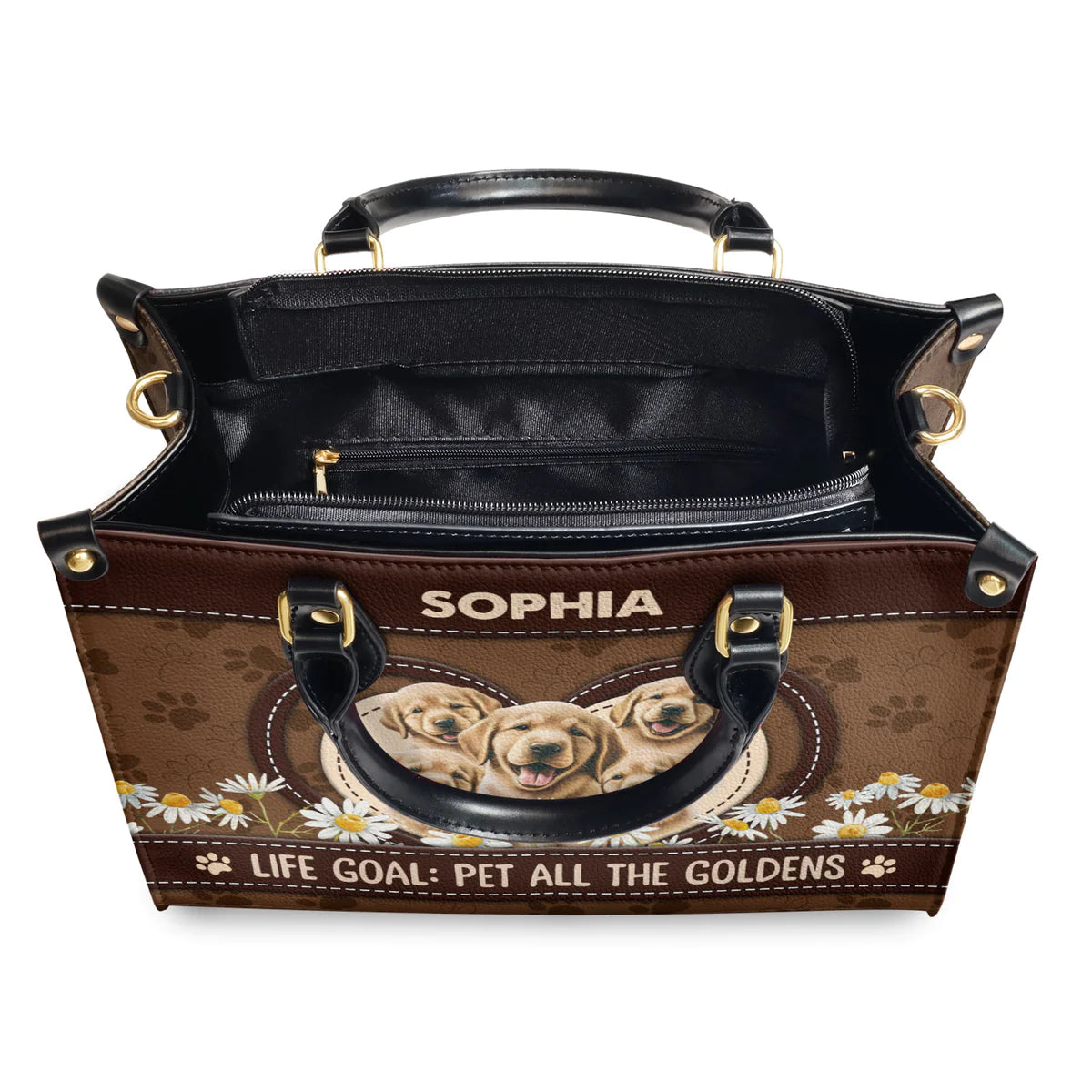 Life Goal Pet All The Goldens Leather Bag