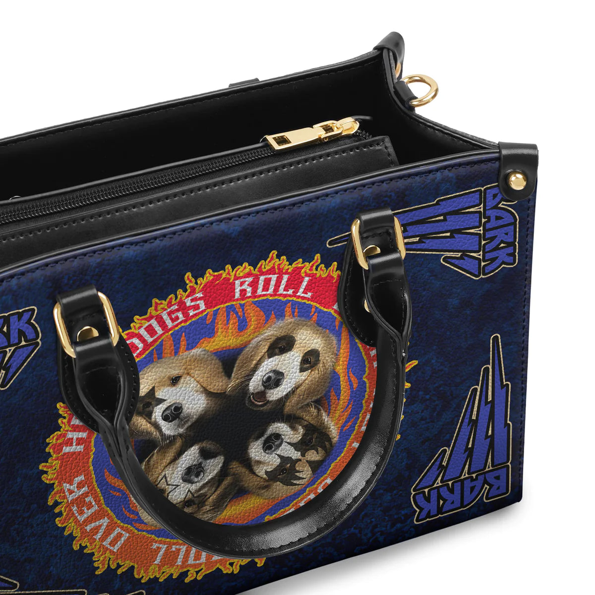 Golden Bark Hot Dogs Roll Over Leather Bag