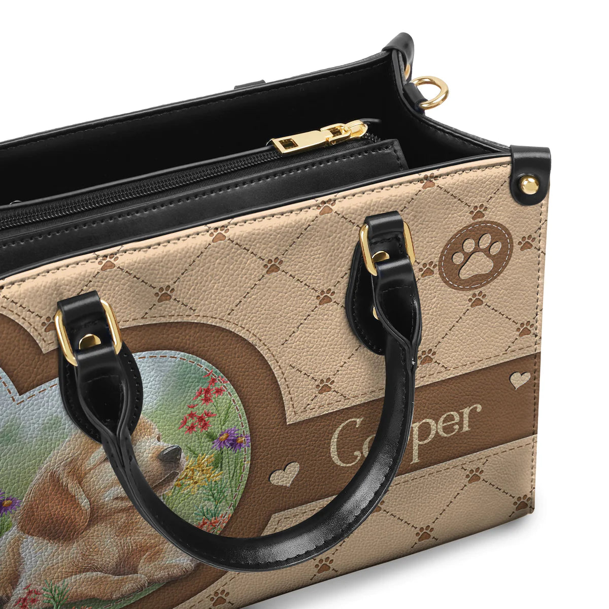 Golden Retriever Lover Leather Bag