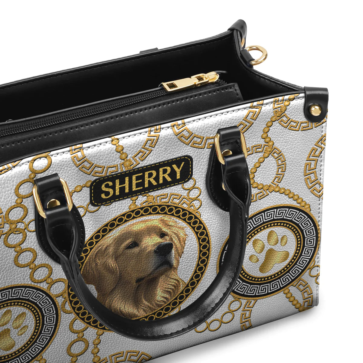 Goldsace Golden Chain Baroque Leather Bag