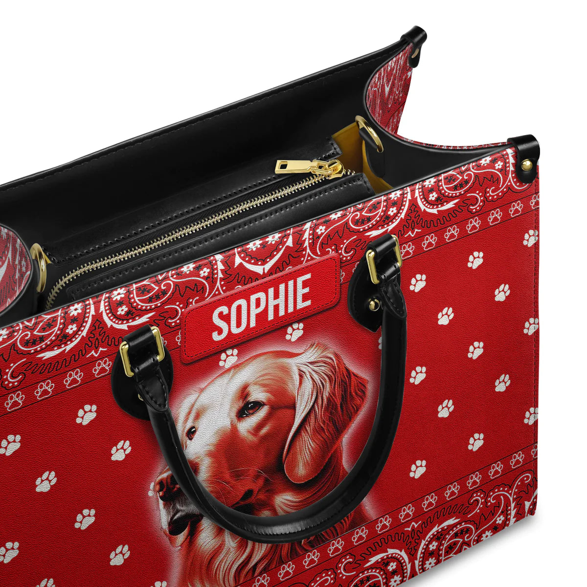 Goldeme Paisley Bandana Pattern Leather bag