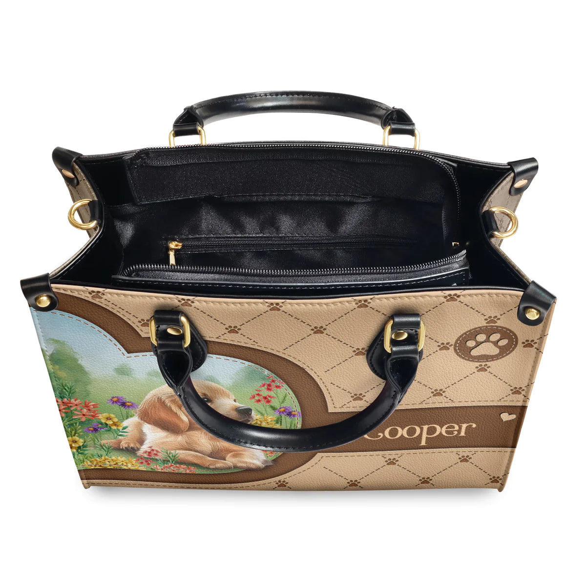 Golden Retriever Lover Leather Bag