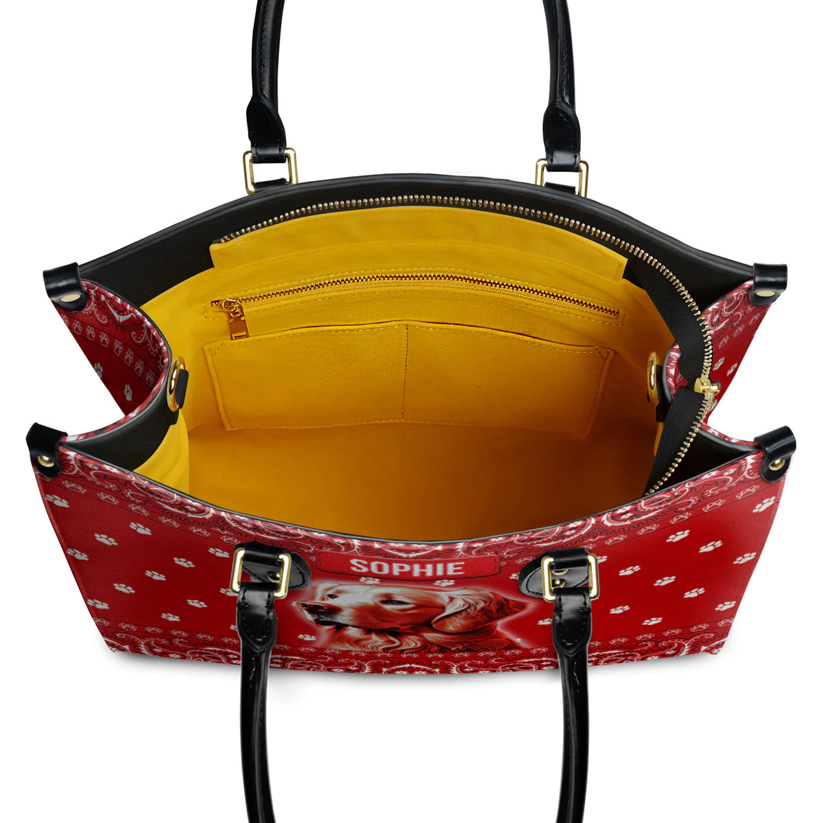 Goldeme Paisley Bandana Pattern Leather bag