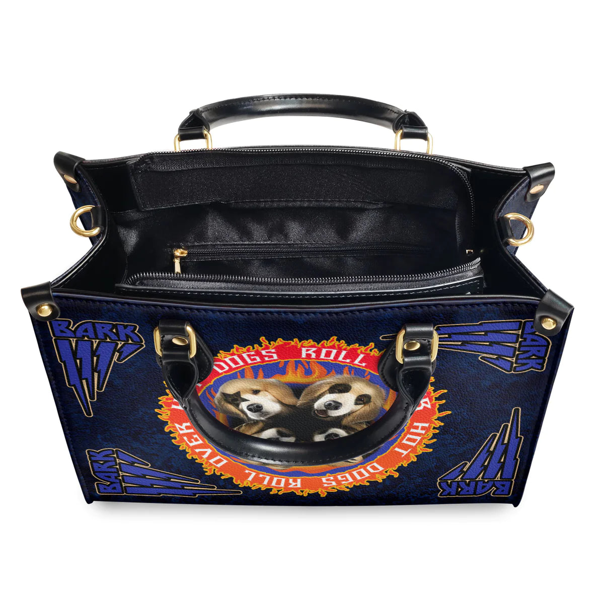 Golden Bark Hot Dogs Roll Over Leather Bag