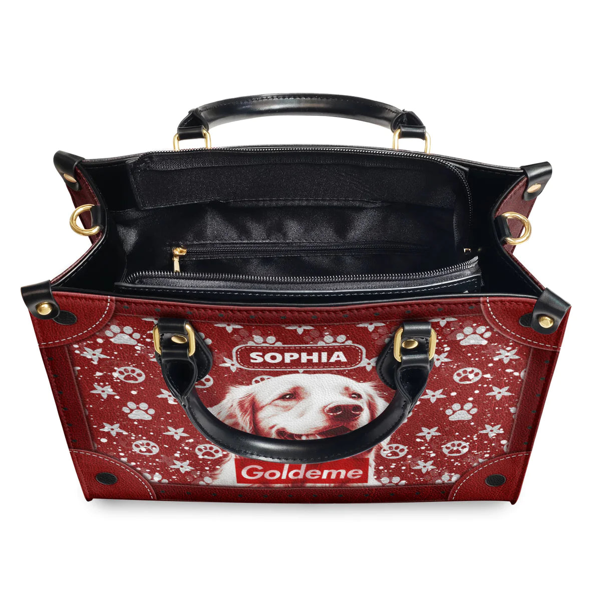 Goldeme Red Light Golden Leather Bag