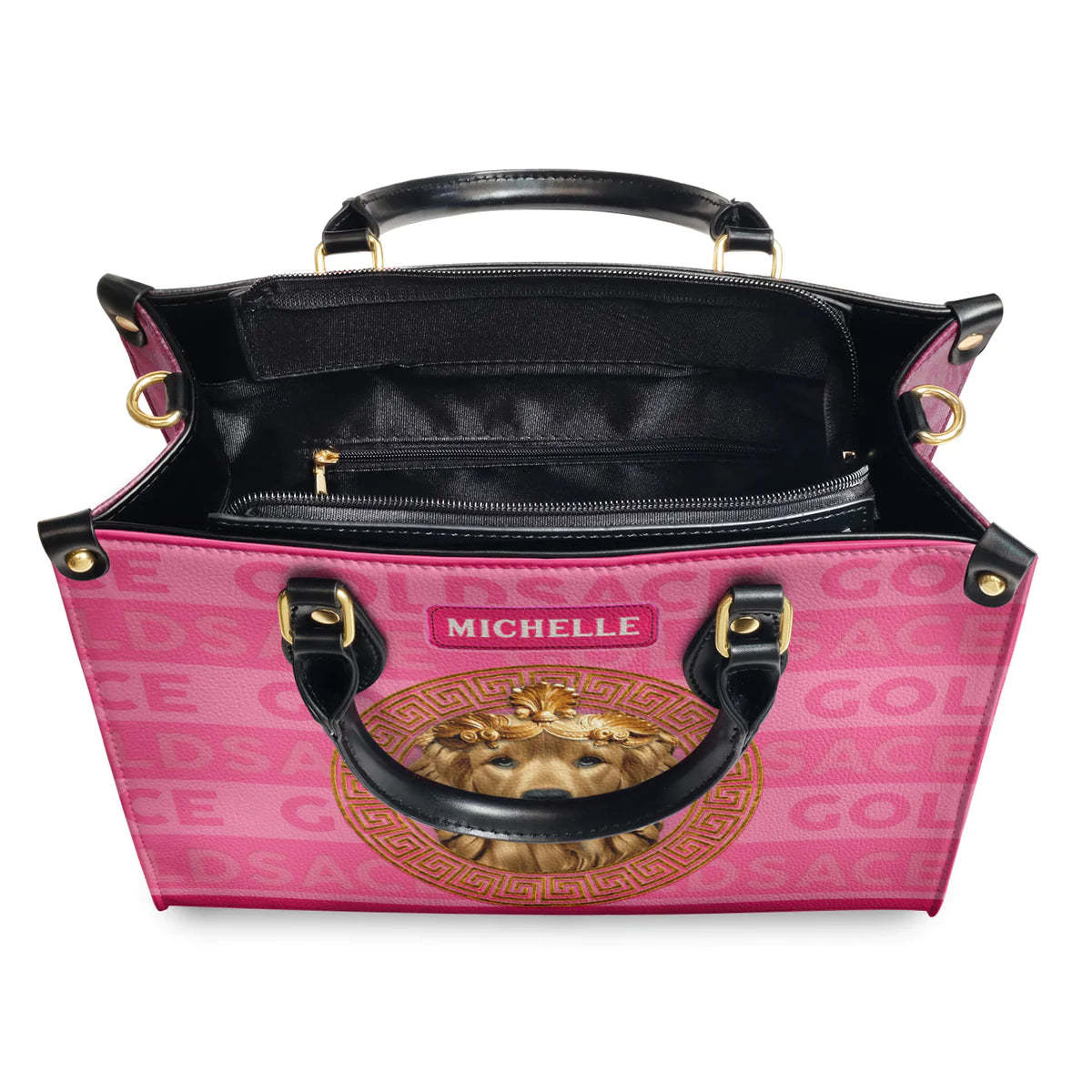 Pink Goldsace Leather Bag