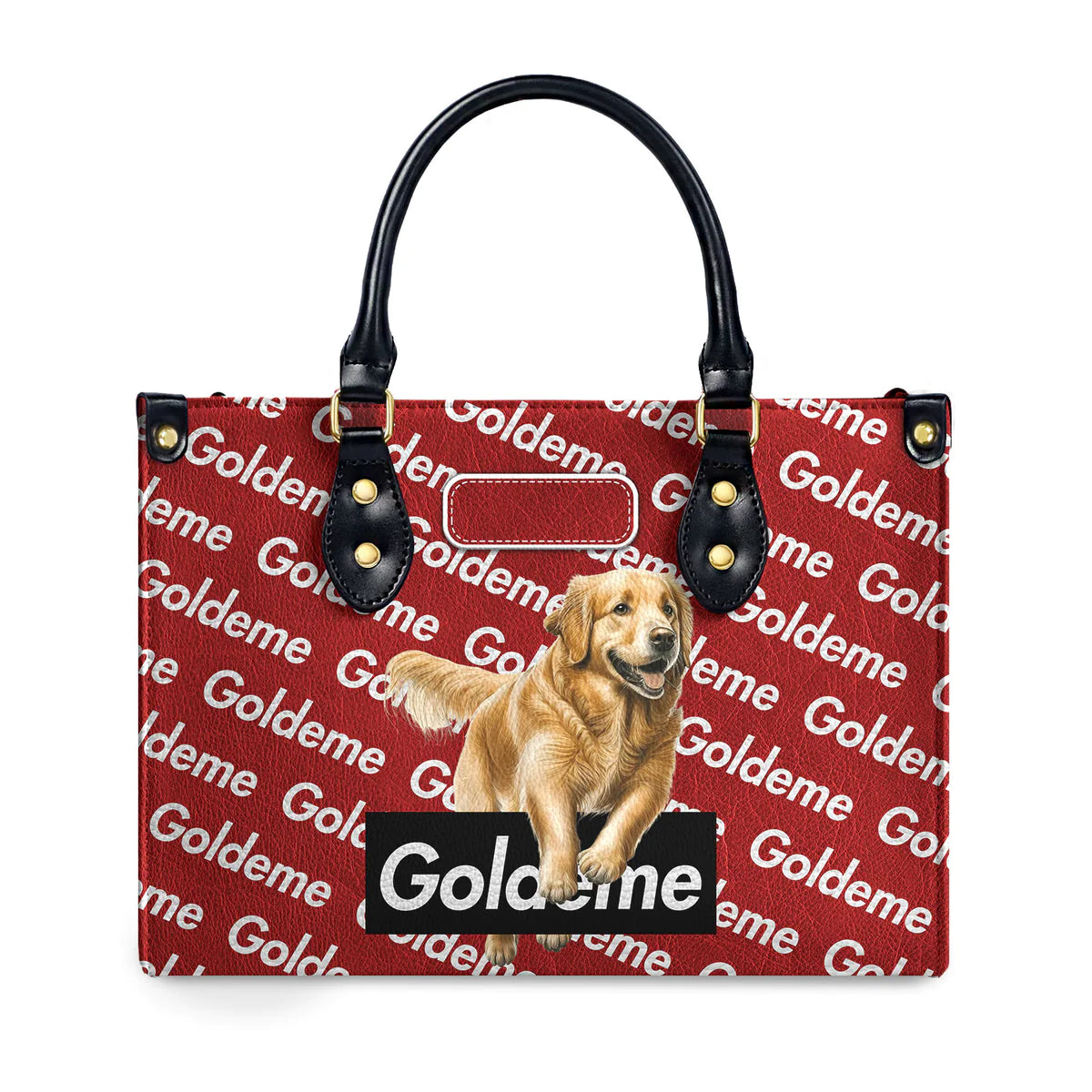 Goldeme Cute Golden White And Red Leather Bag