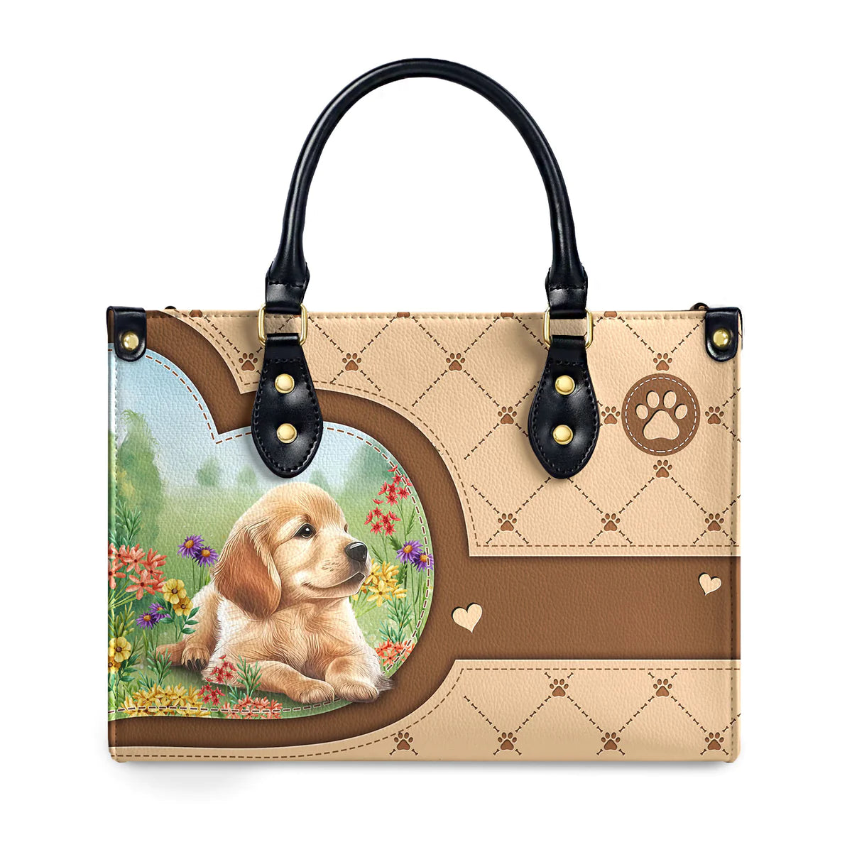 Golden Retriever Lover Leather Bag
