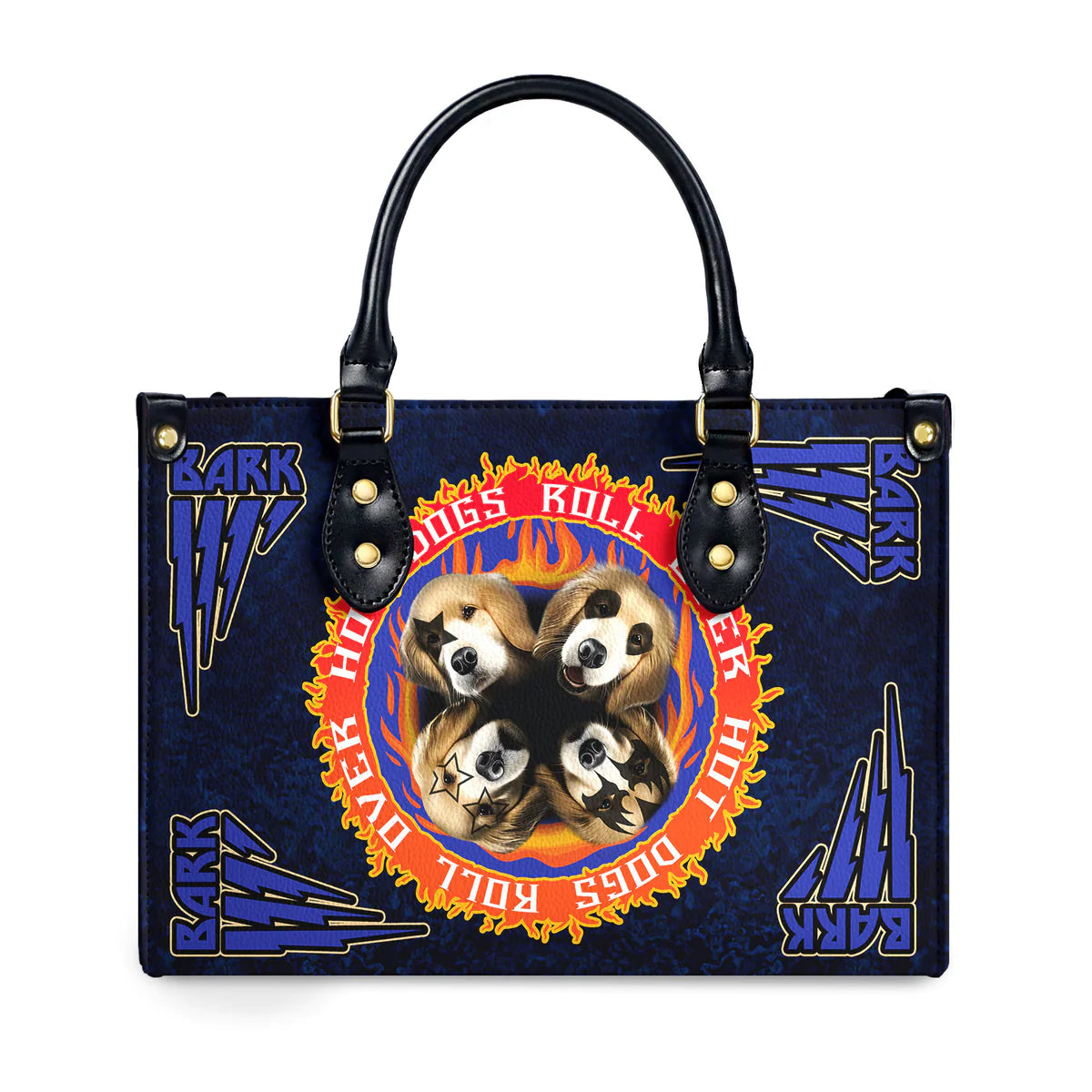 Golden Bark Hot Dogs Roll Over Leather Bag