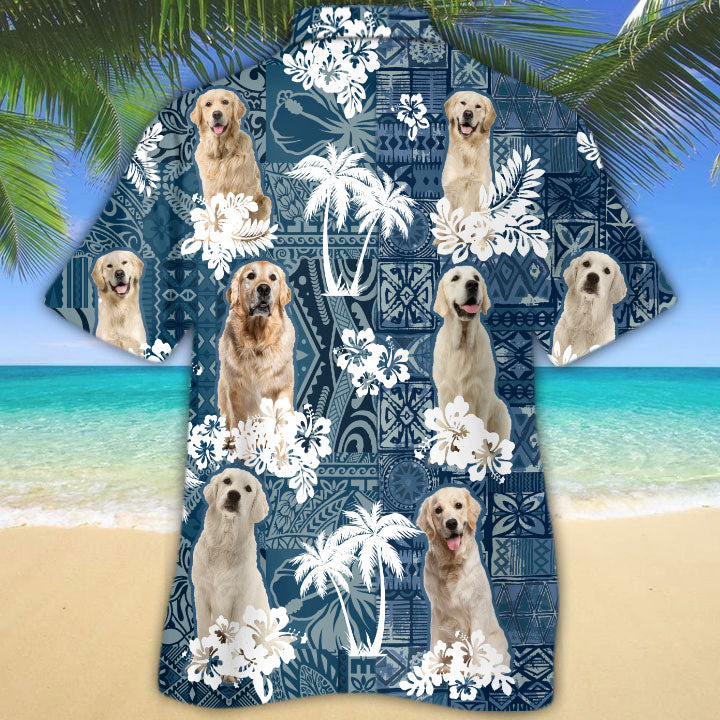 Cream Golden Retriever Hawaiian Shirt TD01