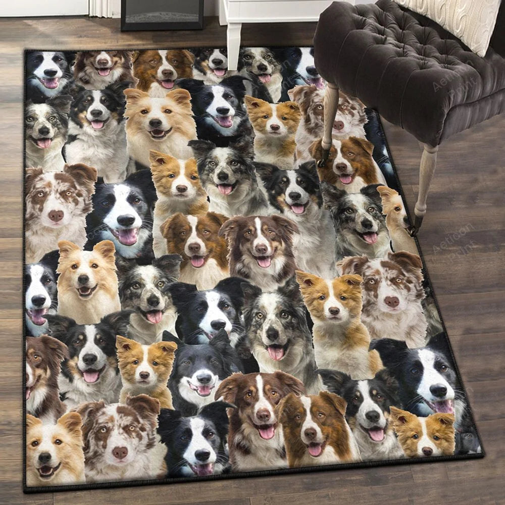 Border Collie 3 Area Rug